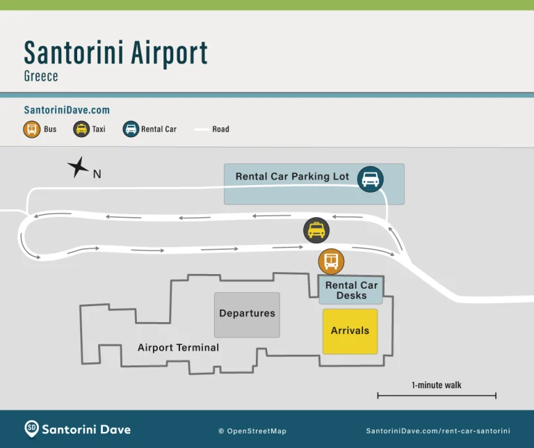 Santorini Airport Parking Map 2025-2022