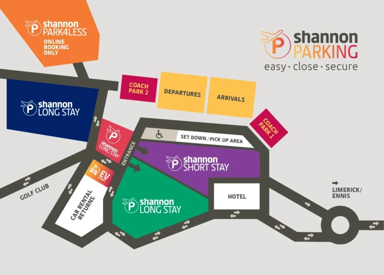 Shannon Airport Parking Map 2025