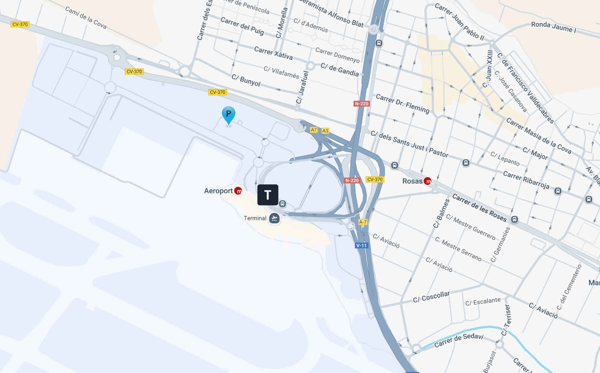 Valencia Airport Long Term Parking Map 2025