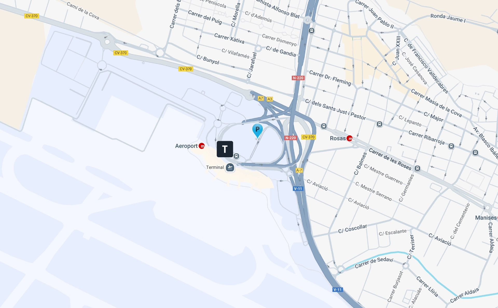 Valencia Airport P1 Parking Map 2025