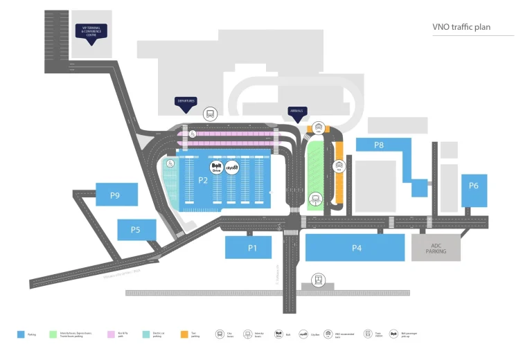Vilnius International Airport Ground Transportation Map 2025