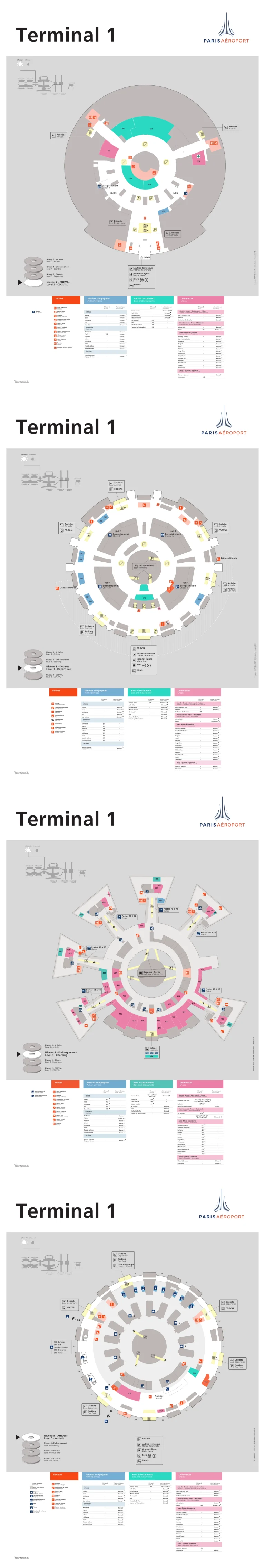 Charles de Gaulle International Airport Terminal 1 Map 2025-2018