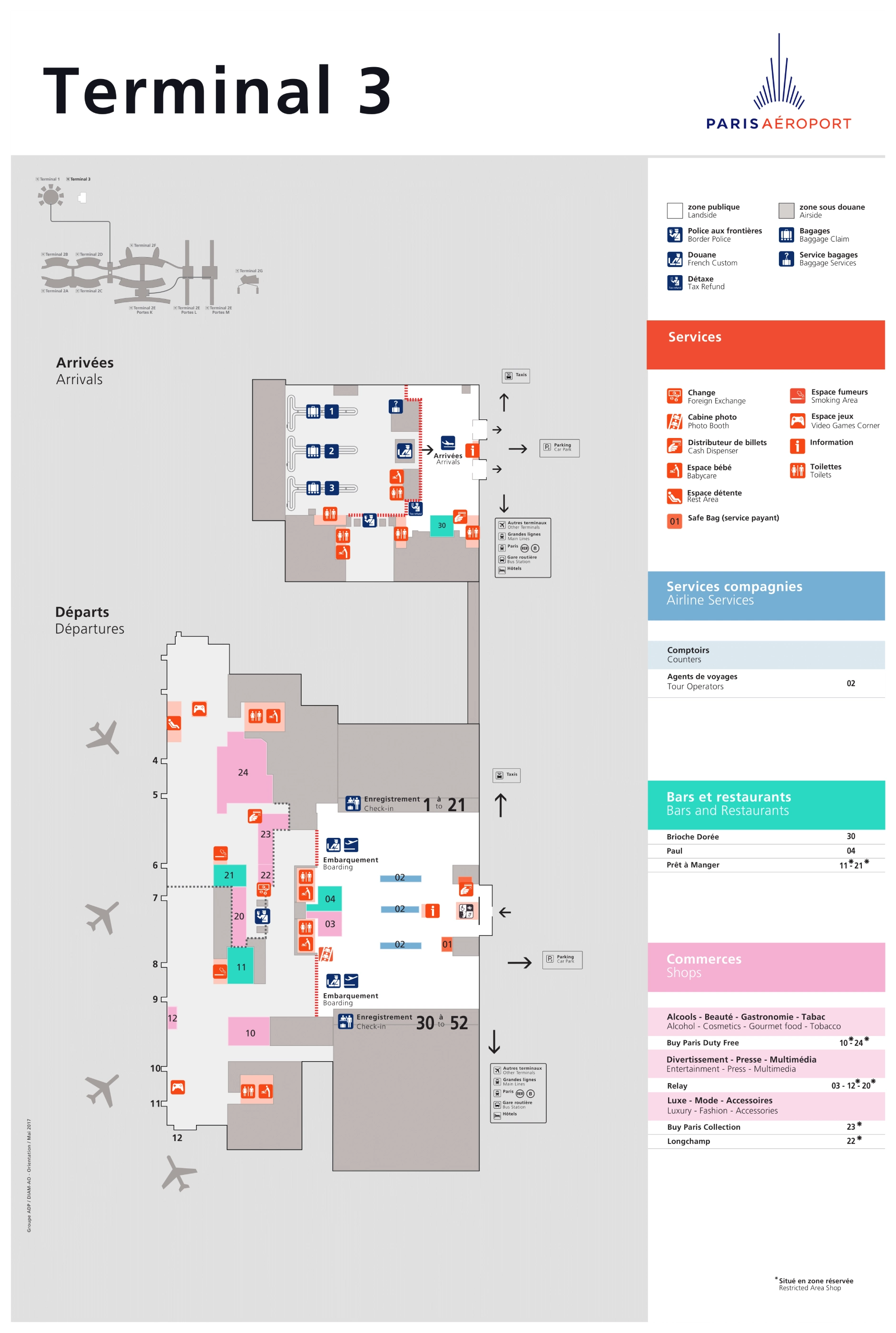 Charles de Gaulle International Airport Terminal 1 Map 2025-2018