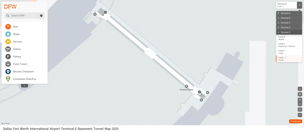 Dfe Map Dallas Fort Worth International Airport Terminal E Map (Most Up-To-Date ...