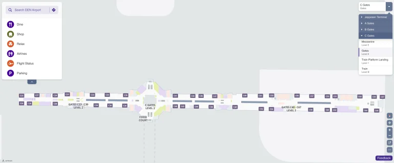 Denver International Airport Concourse C Gates Level 2 Map 2025