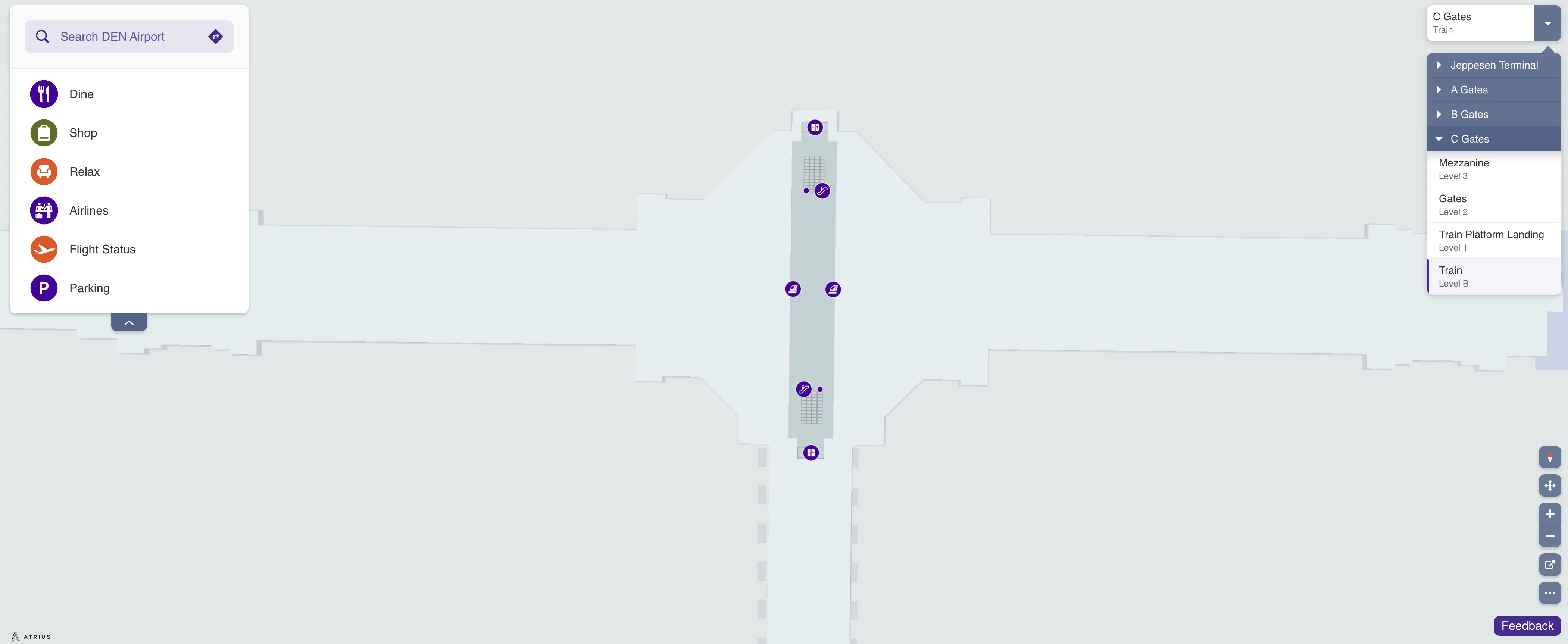 Denver International Airport Concourse C Train Level B Map 2025