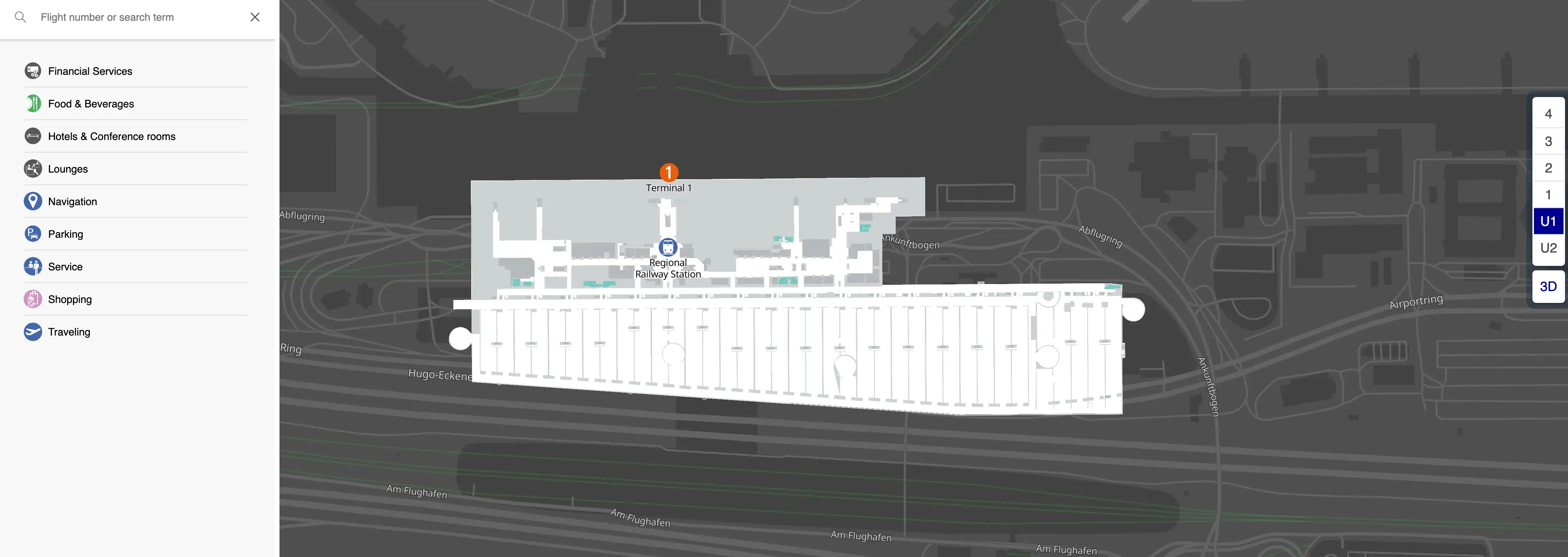 Frankfurt Airport Terminal 1 Level U1 Map 2025