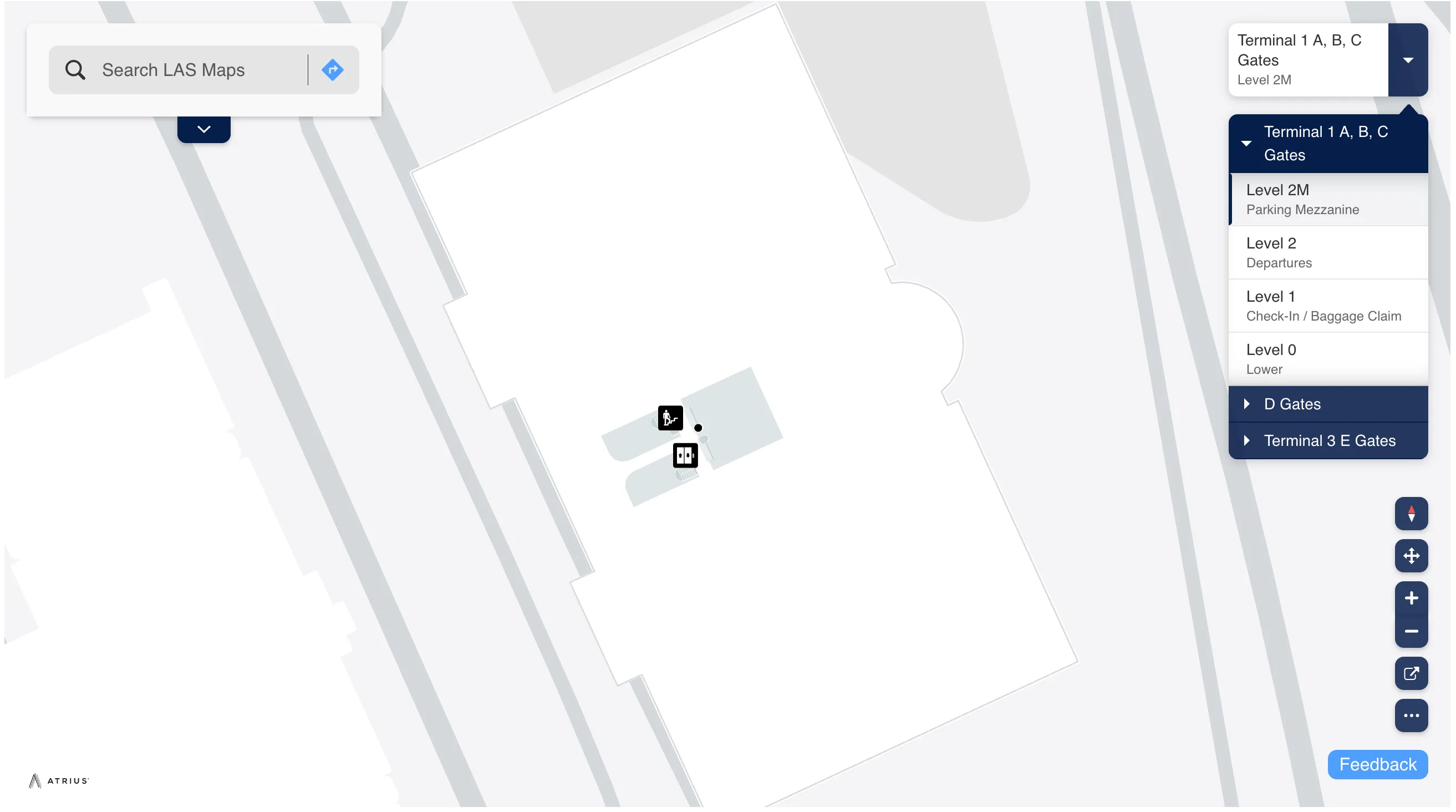 Harry Reid International Airport Terminal 1 A B C Gates Level 2M Parking Map 2025