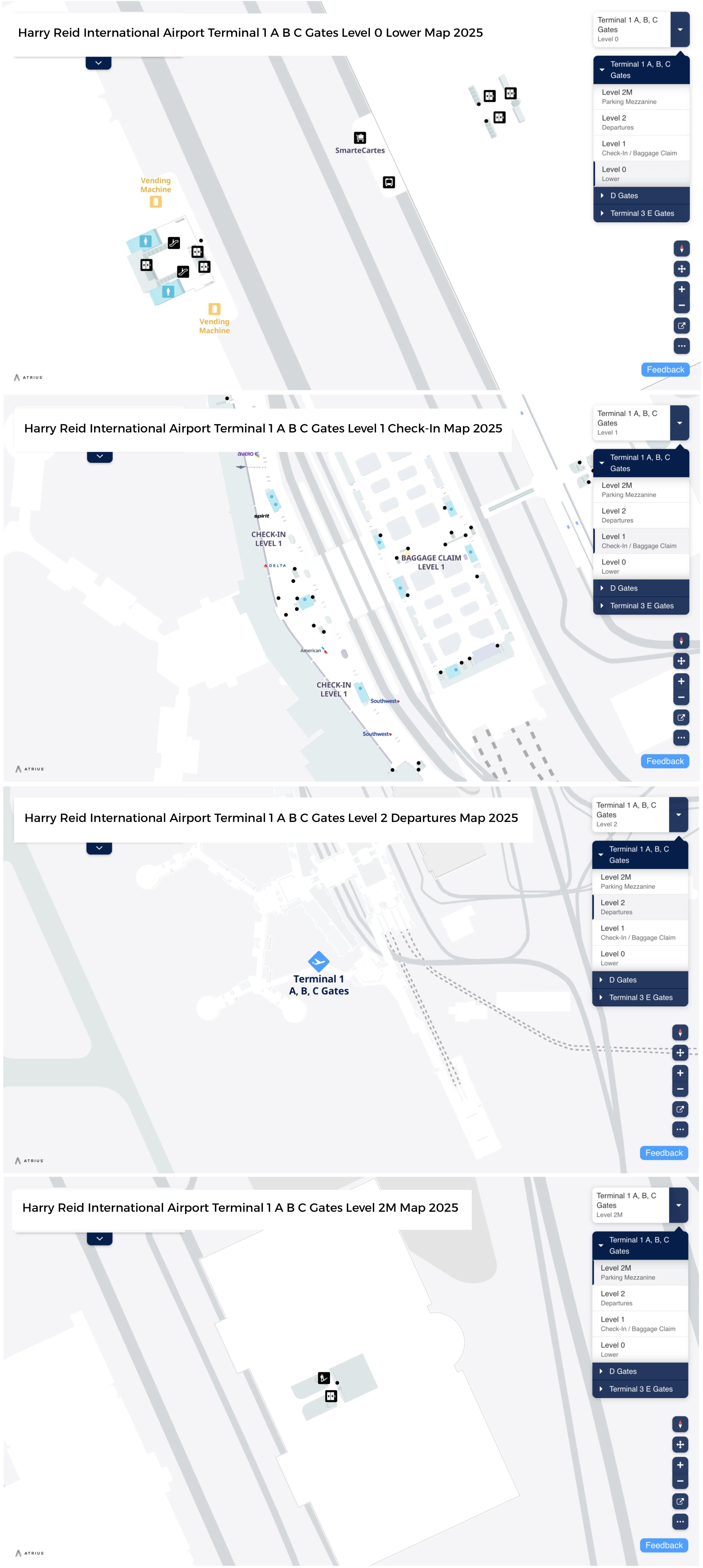Harry Reid International Airport Terminal 1 A B C Gates Map 2025