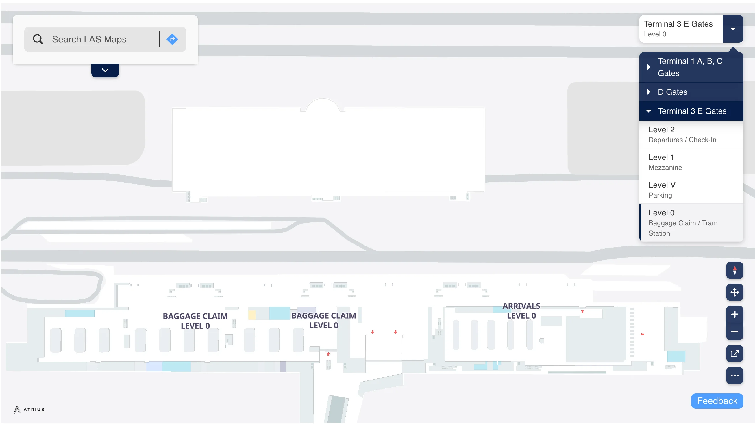 Harry Reid International Airport Terminal 3 Level 0 Baggage Claim Map 2025