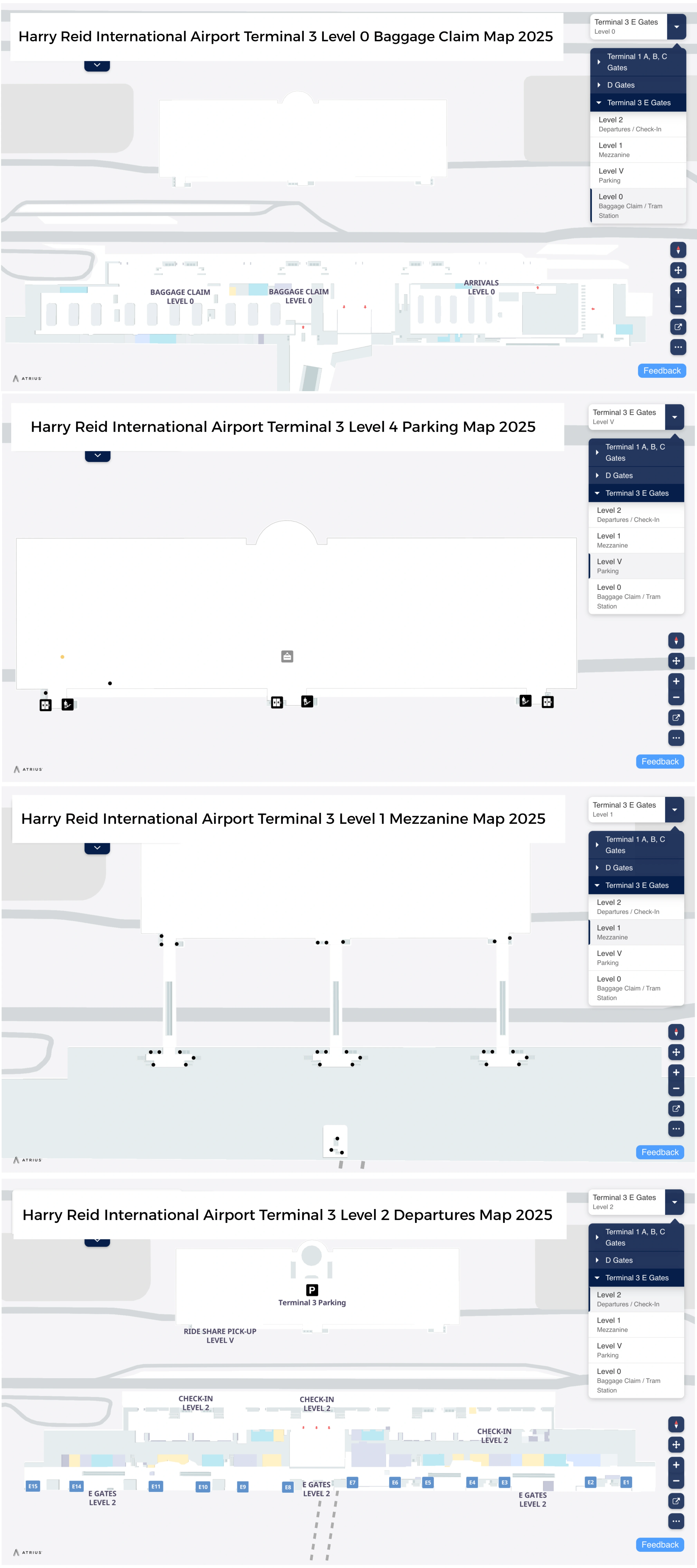 Harry Reid International Airport Terminal 3 Map 2025