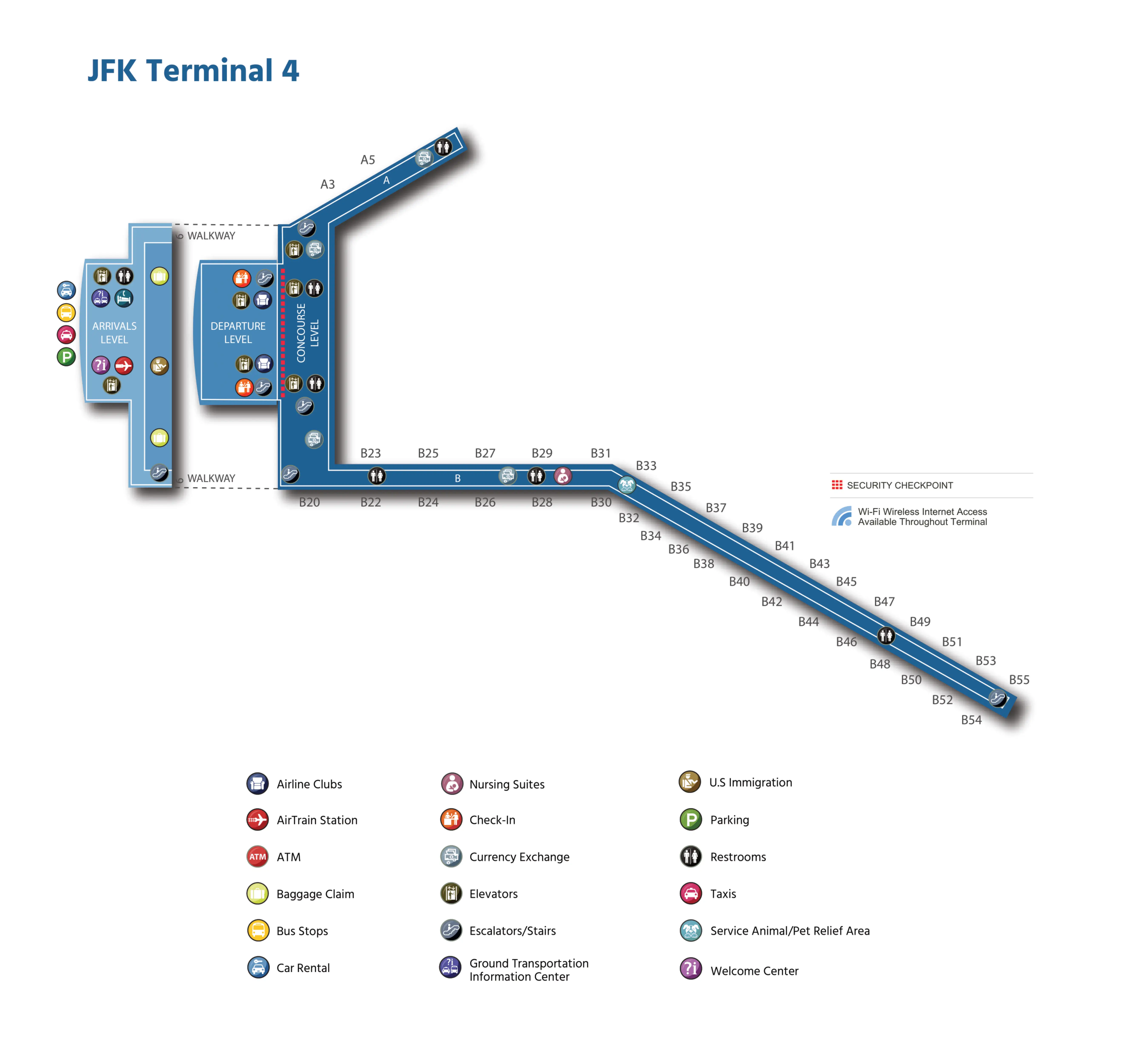 John F. Kennedy International Airport Terminal 4 Map 2025