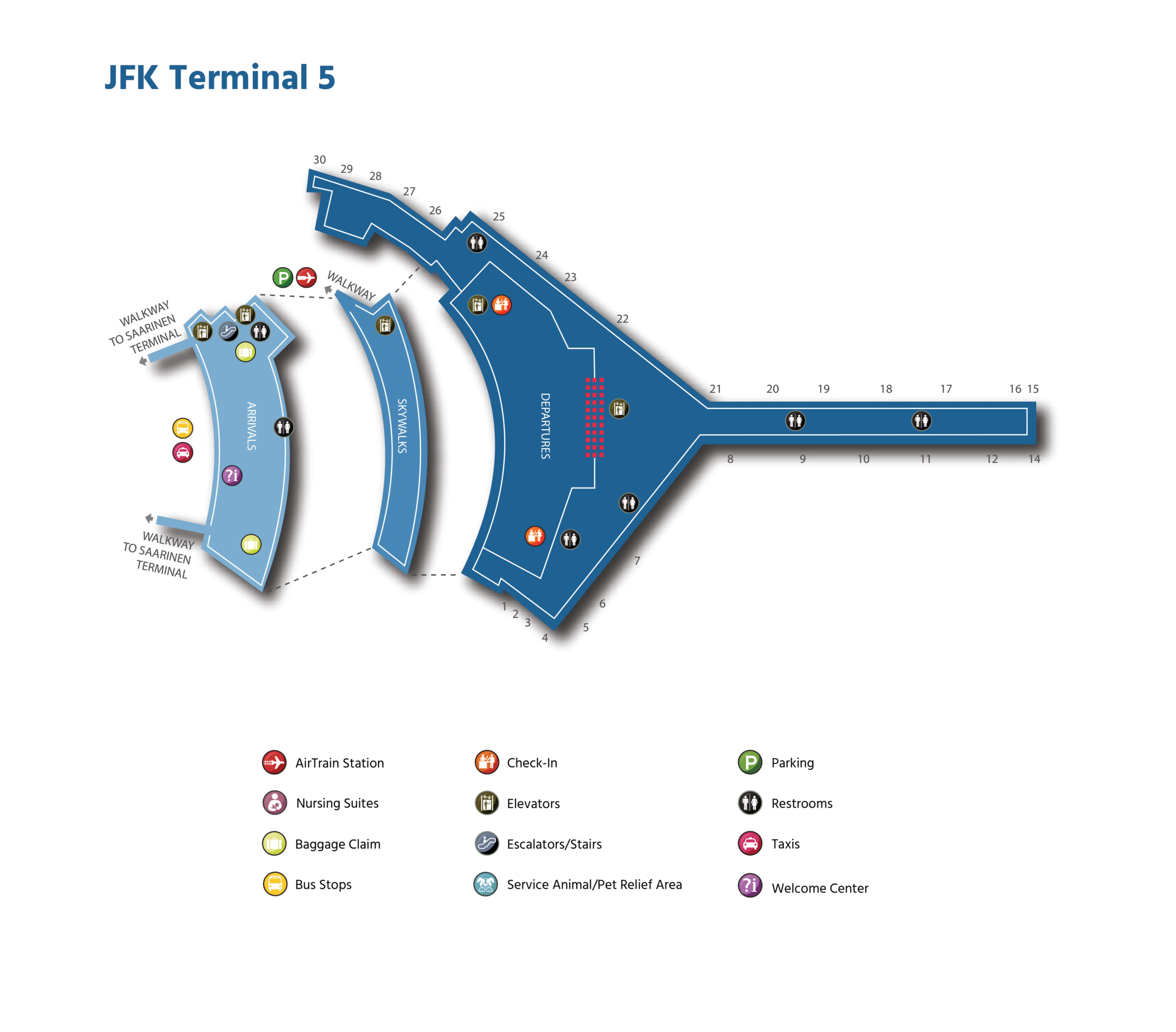 John F. Kennedy International Airport Terminal 5 Map 2025