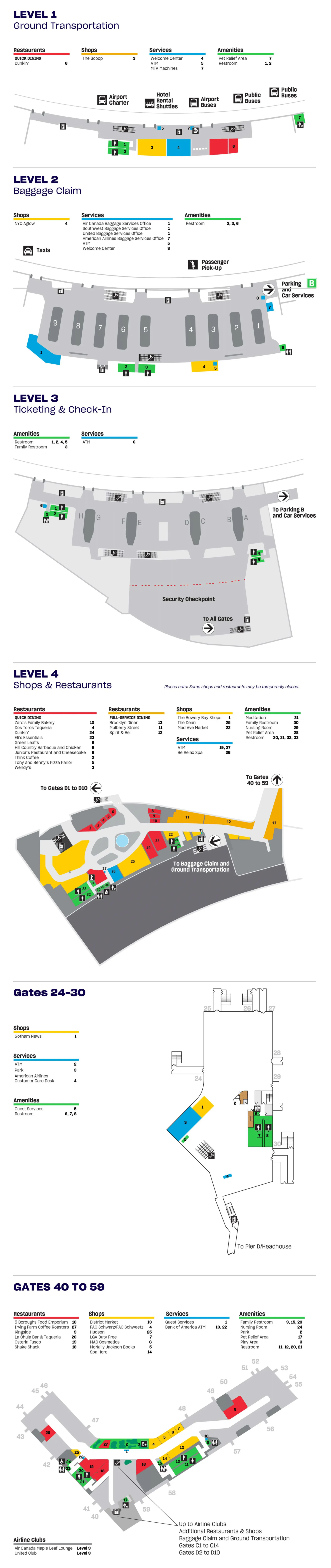 LaGuardia Airport Terminal B Map 2025