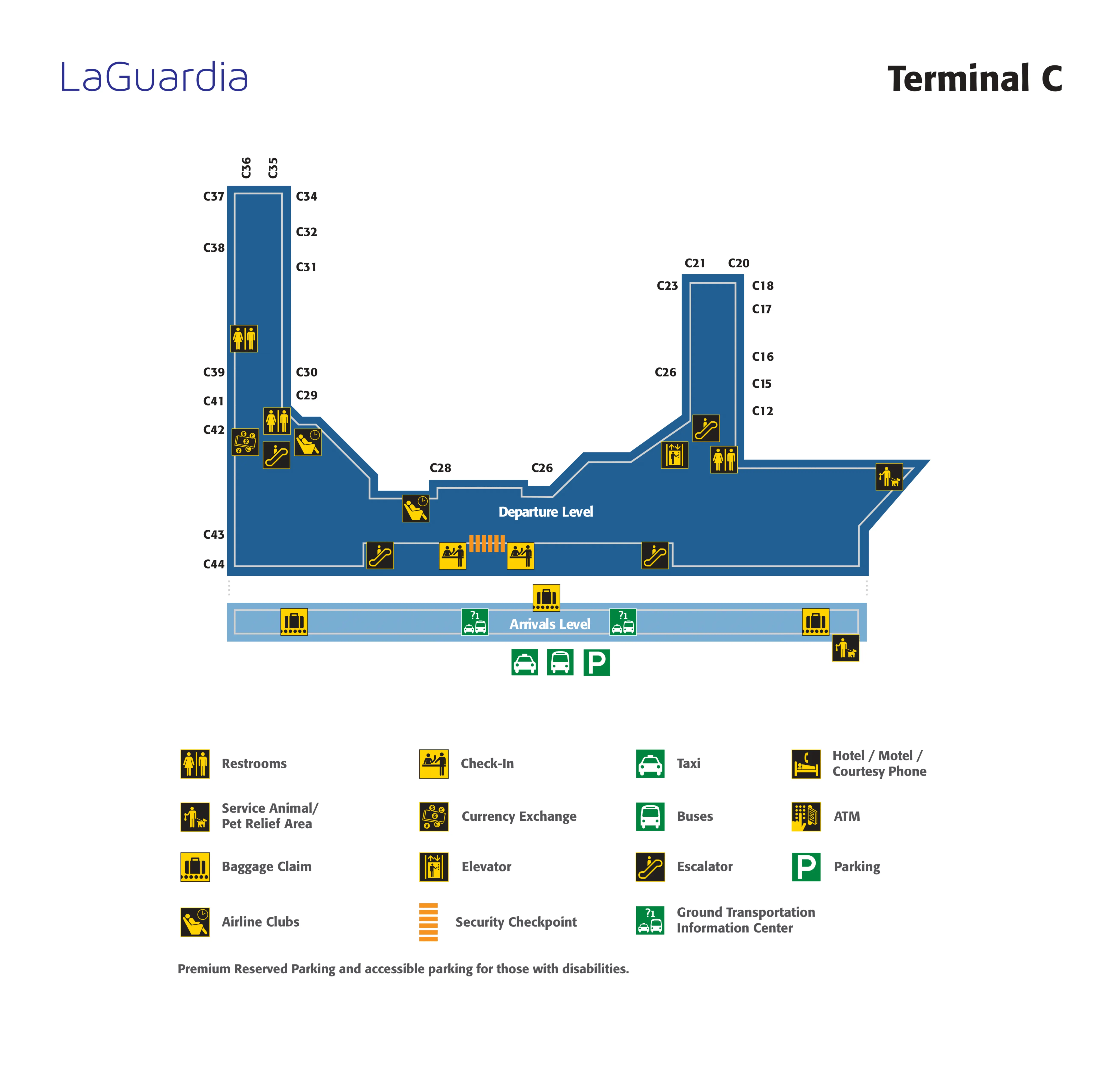 LaGuardia Airport Terminal C Map 2025