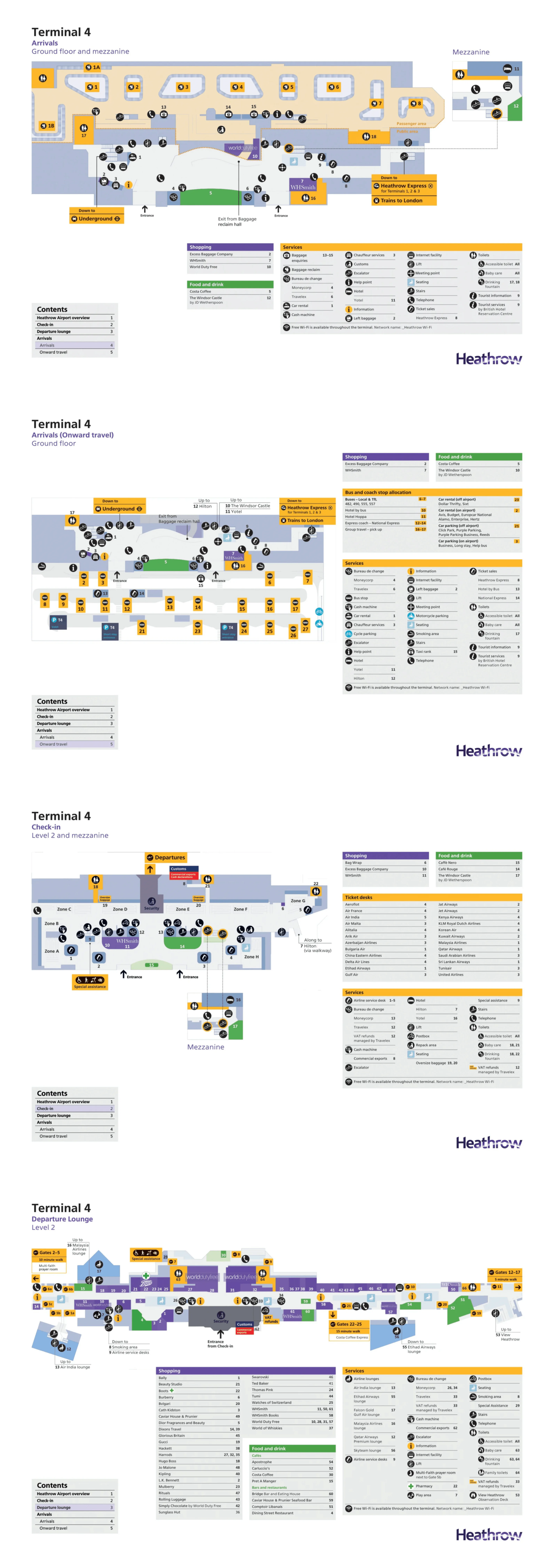 London Heathrow Airport Terminal 4 Map 2024-2025