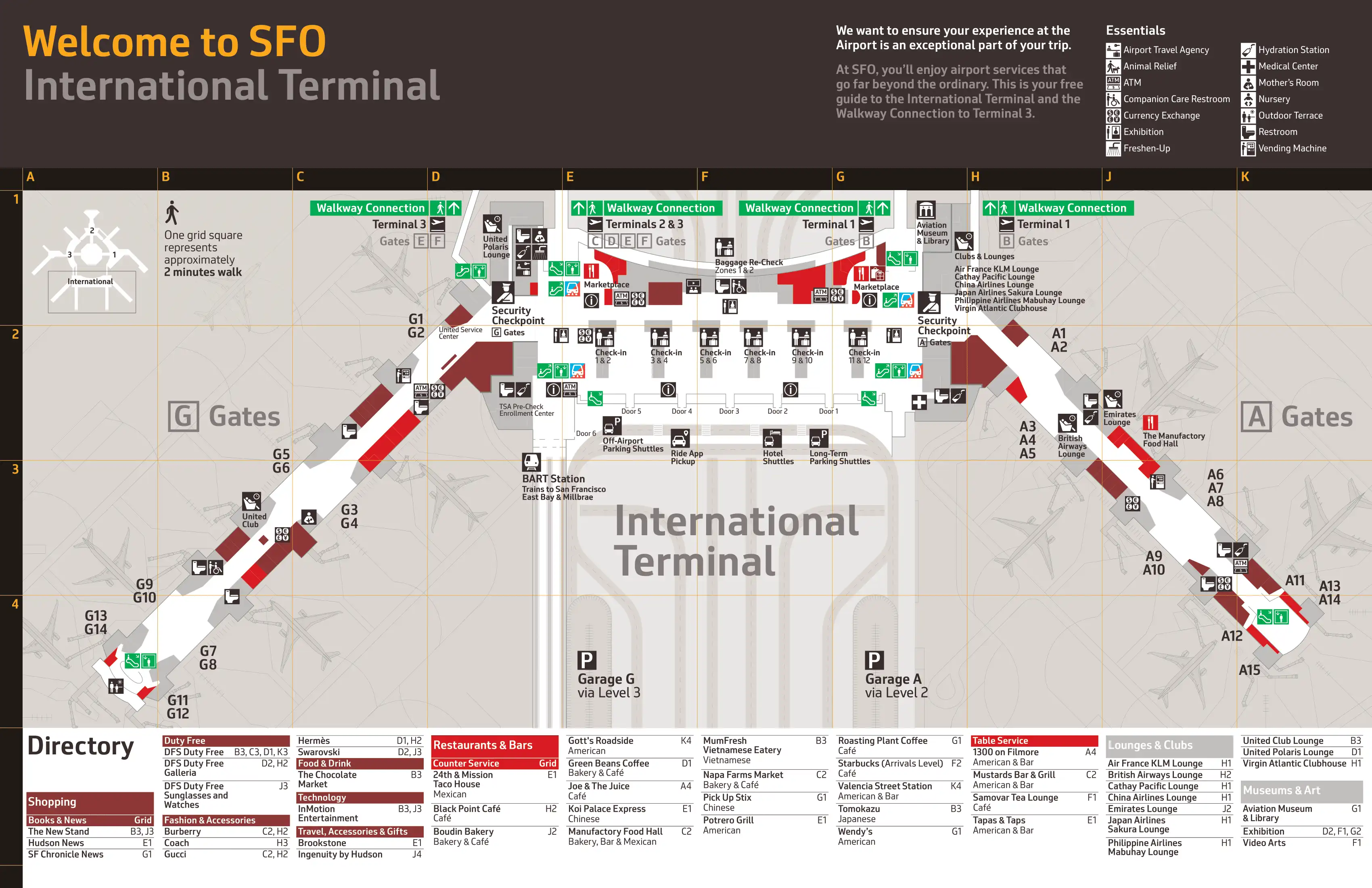 San Francisco International Airport International Terminal G Map 2023