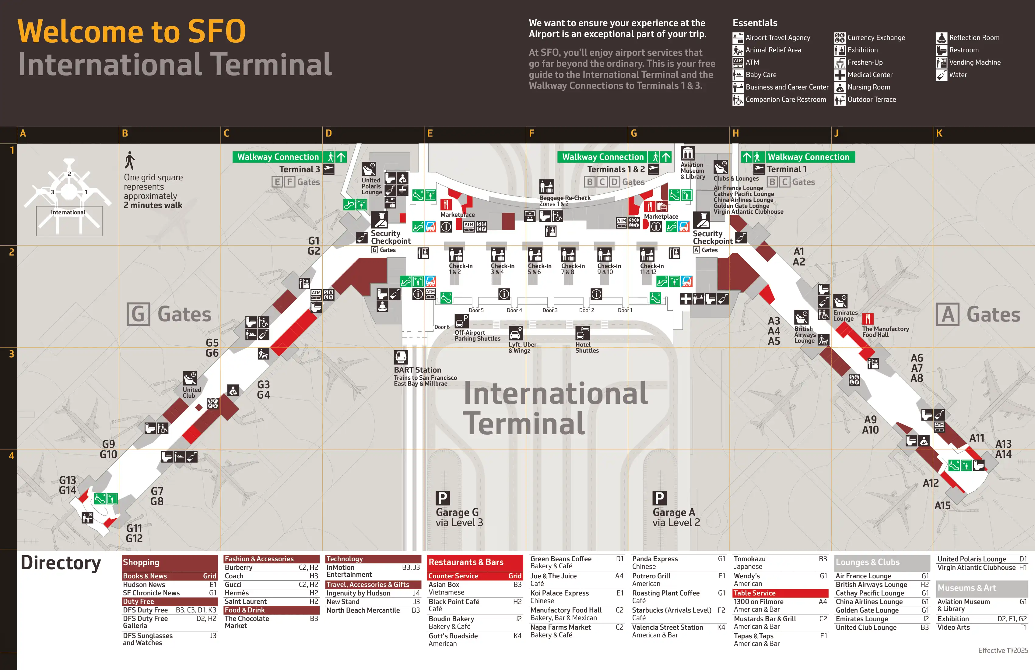 San Francisco International Airport International Terminal G Map 2025