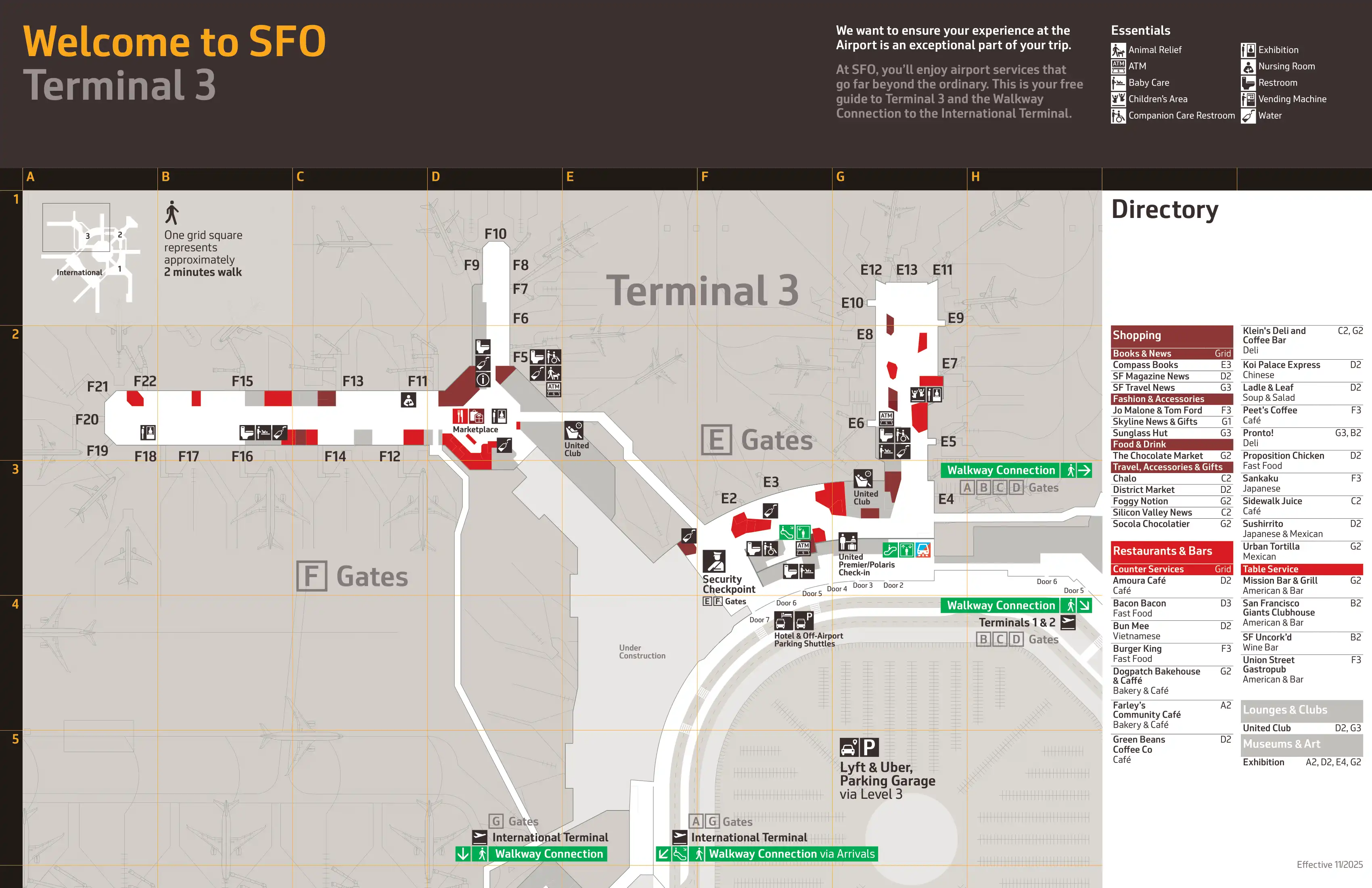 San Francisco International Airport Terminal 3 Map 2025