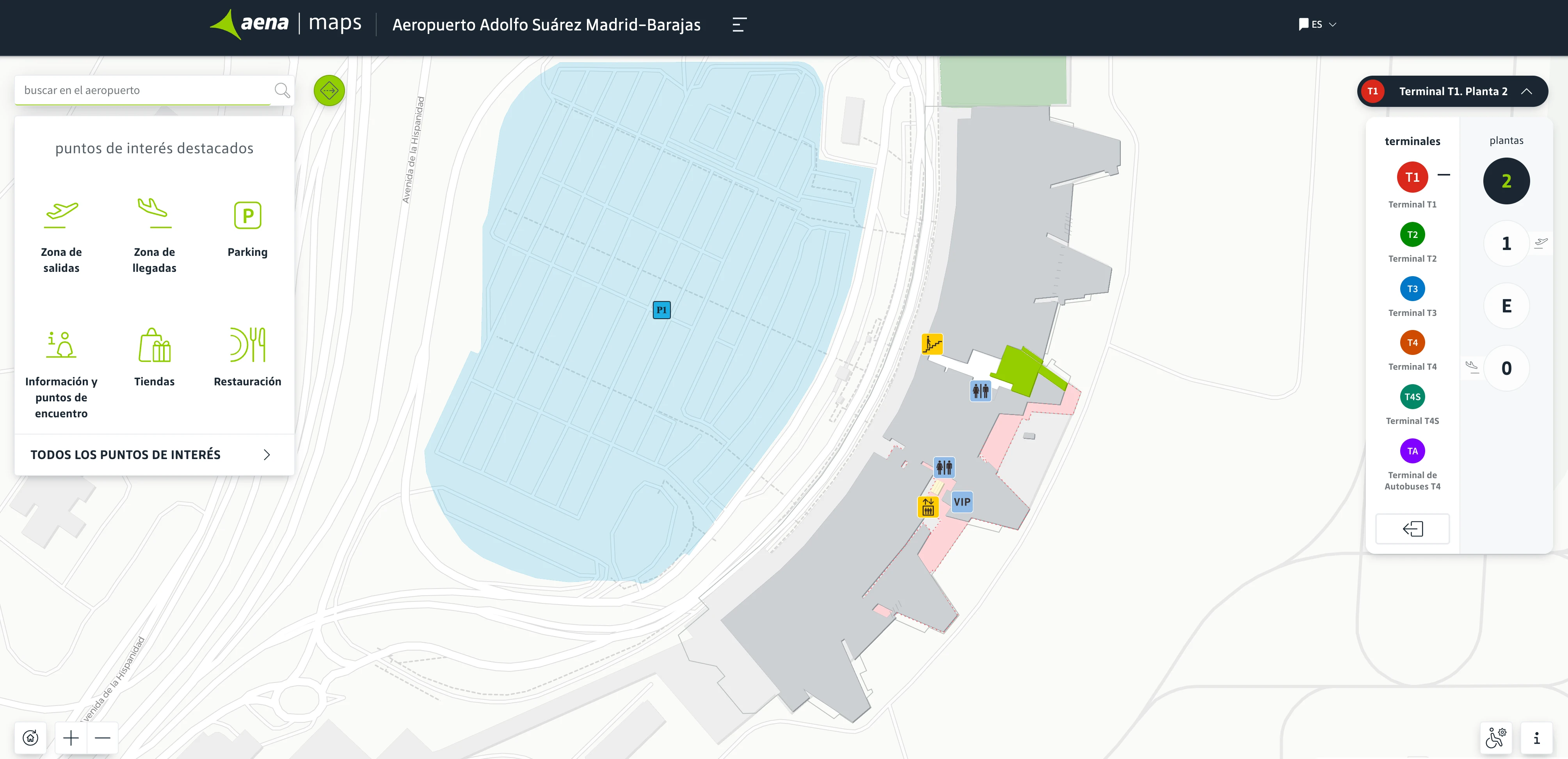 Adolfo Suárez Madrid–Barajas Airport Terminal 1 Level 2 Map 2025