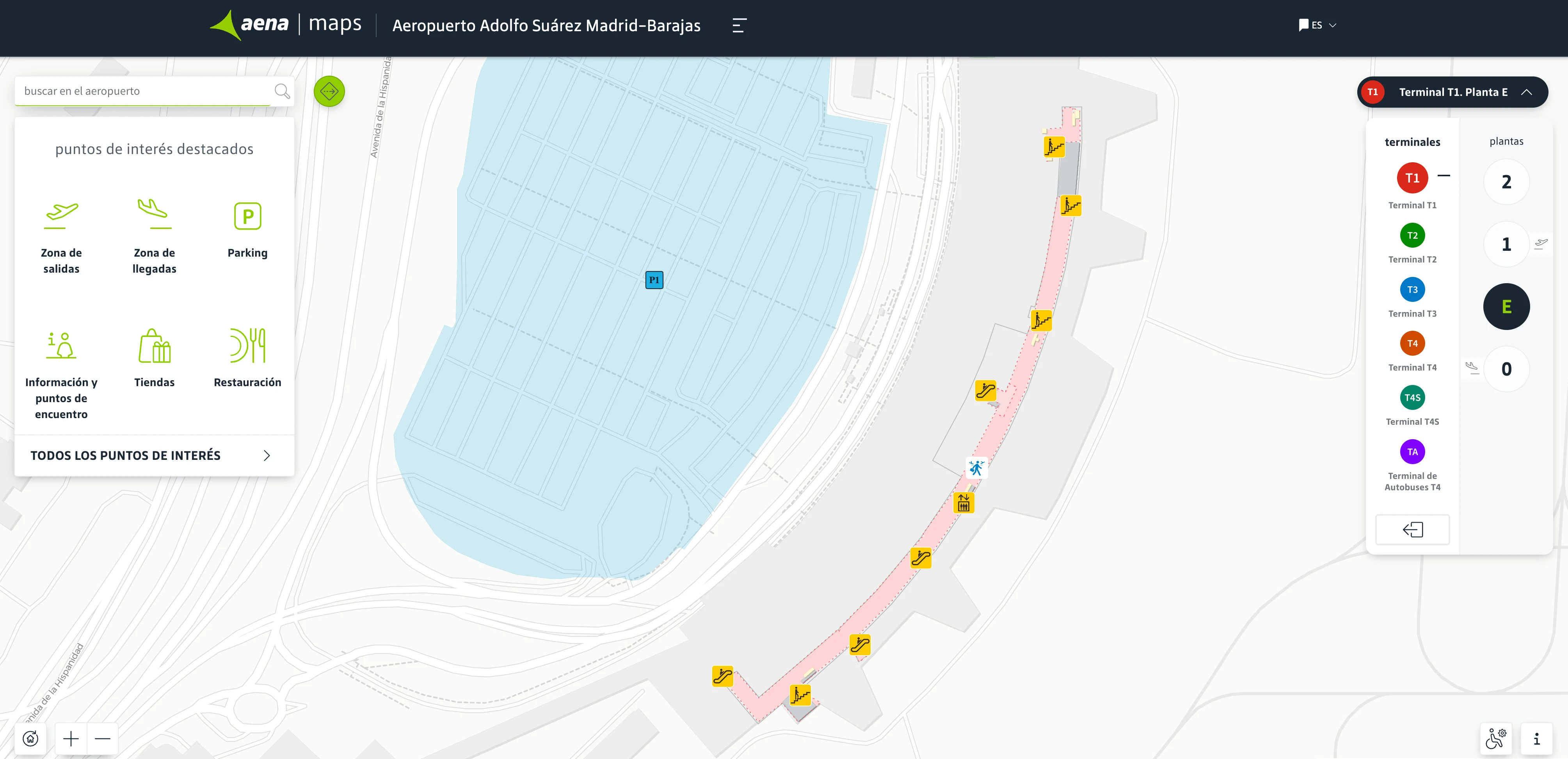 Adolfo Suárez Madrid–Barajas Airport Terminal 1 Level E Map 2025