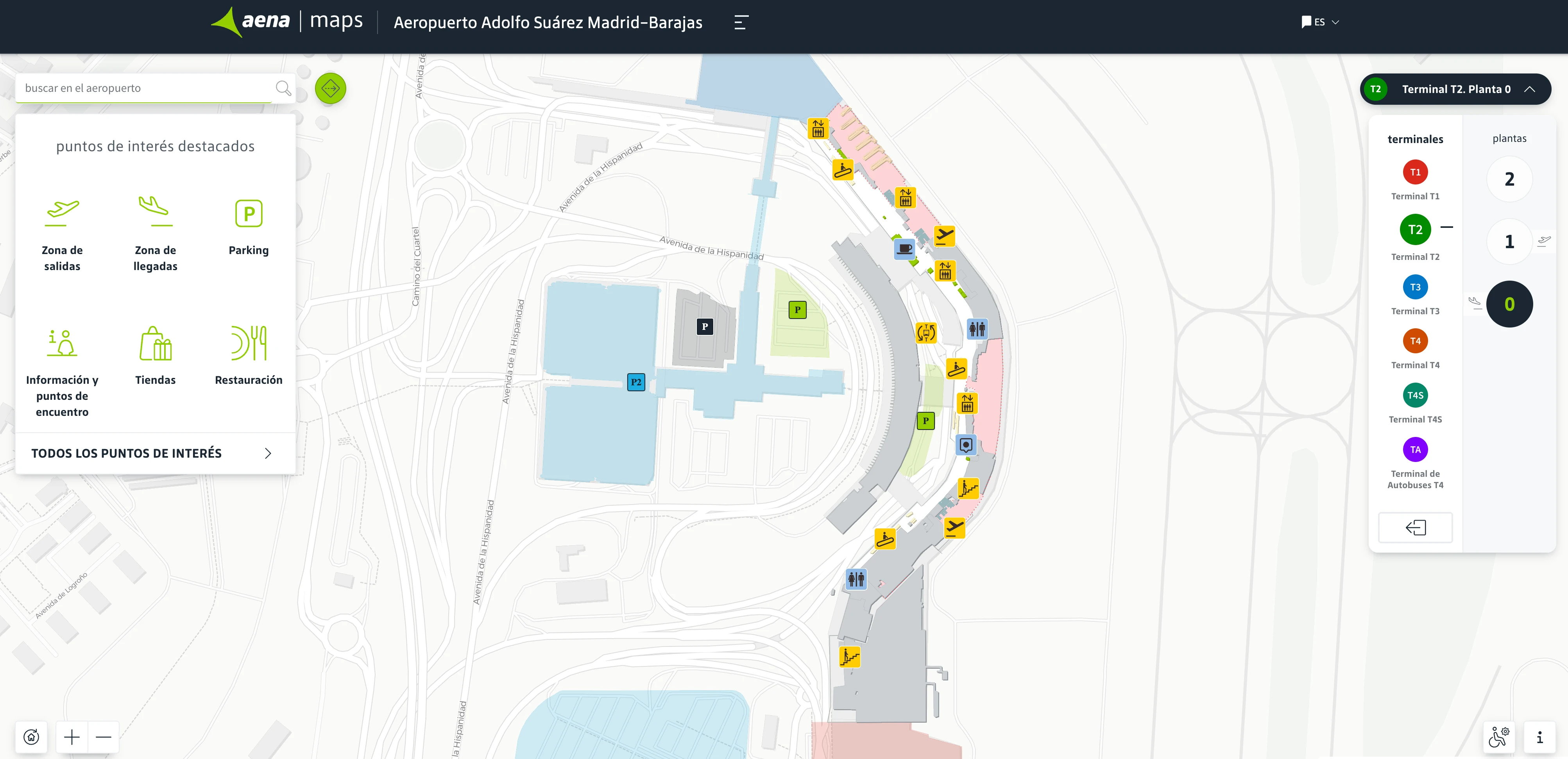 Adolfo Suárez Madrid–Barajas Airport Terminal 2 Level 0 Map 2025