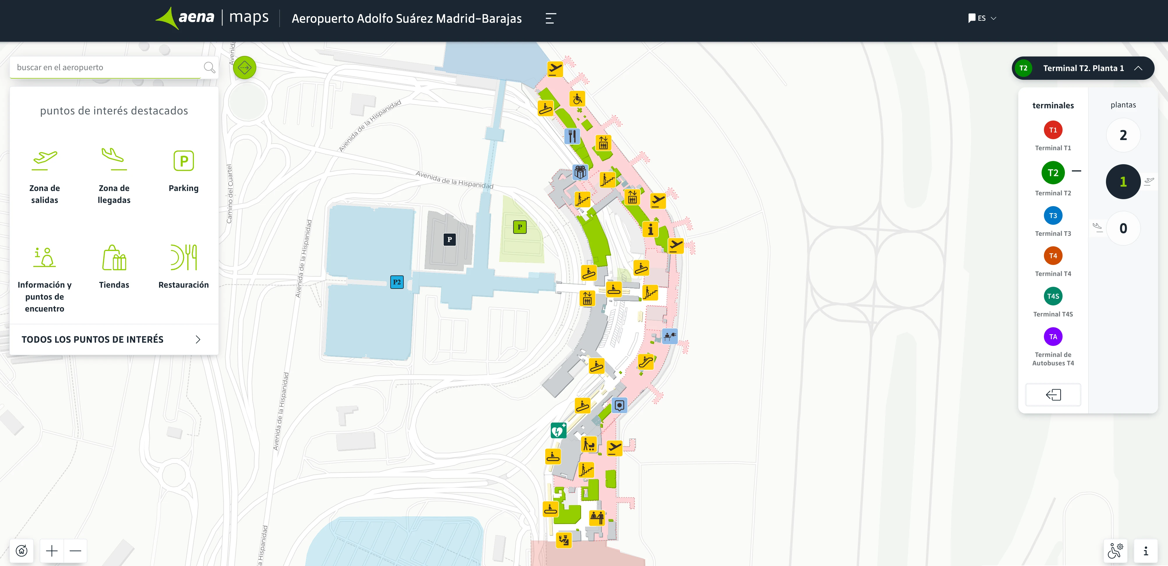 Adolfo Suárez Madrid–Barajas Airport Terminal 2 Level 1 Map 2025