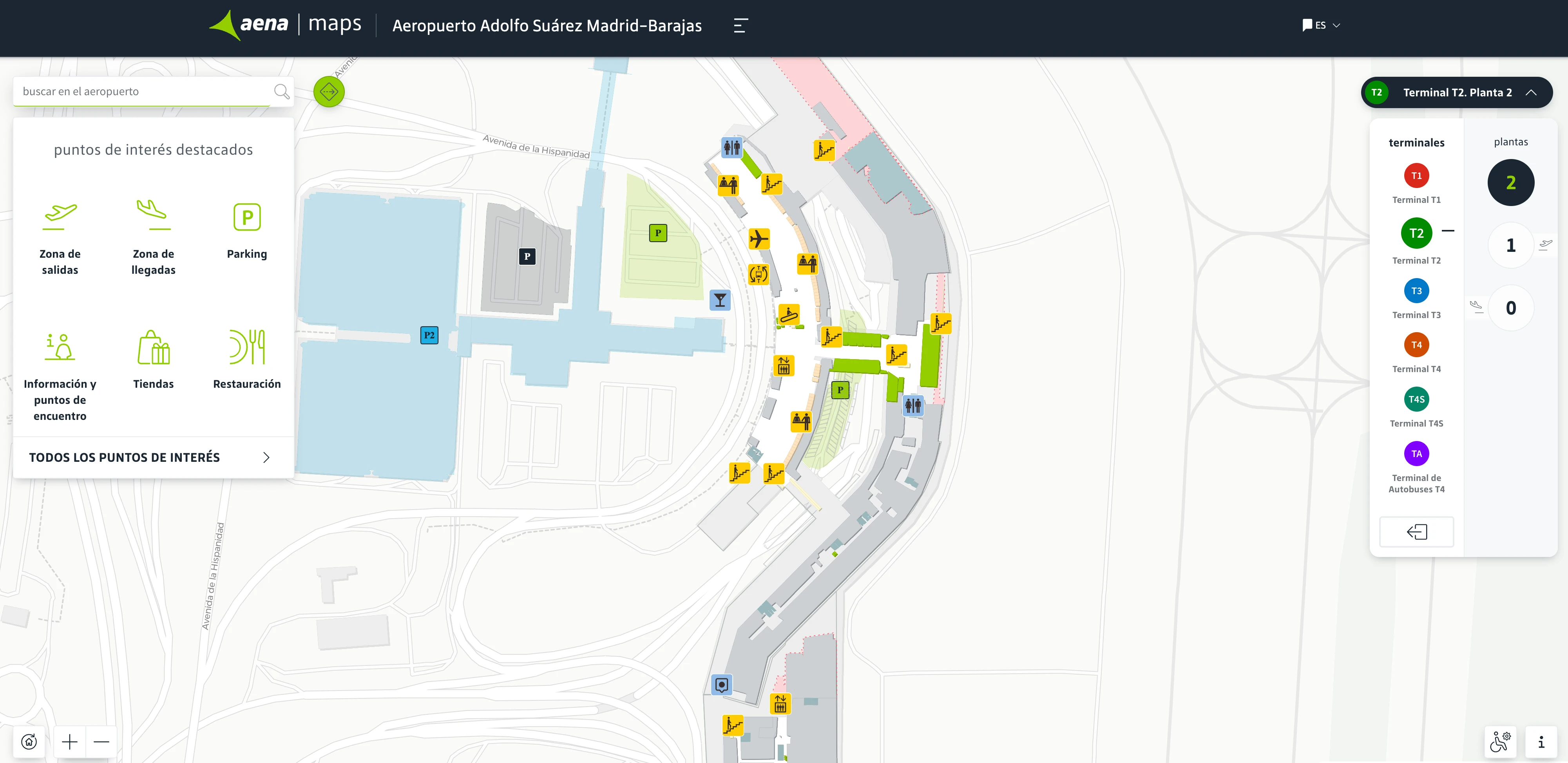 Adolfo Suárez Madrid–Barajas Airport Terminal 2 Level 2 Map 2025