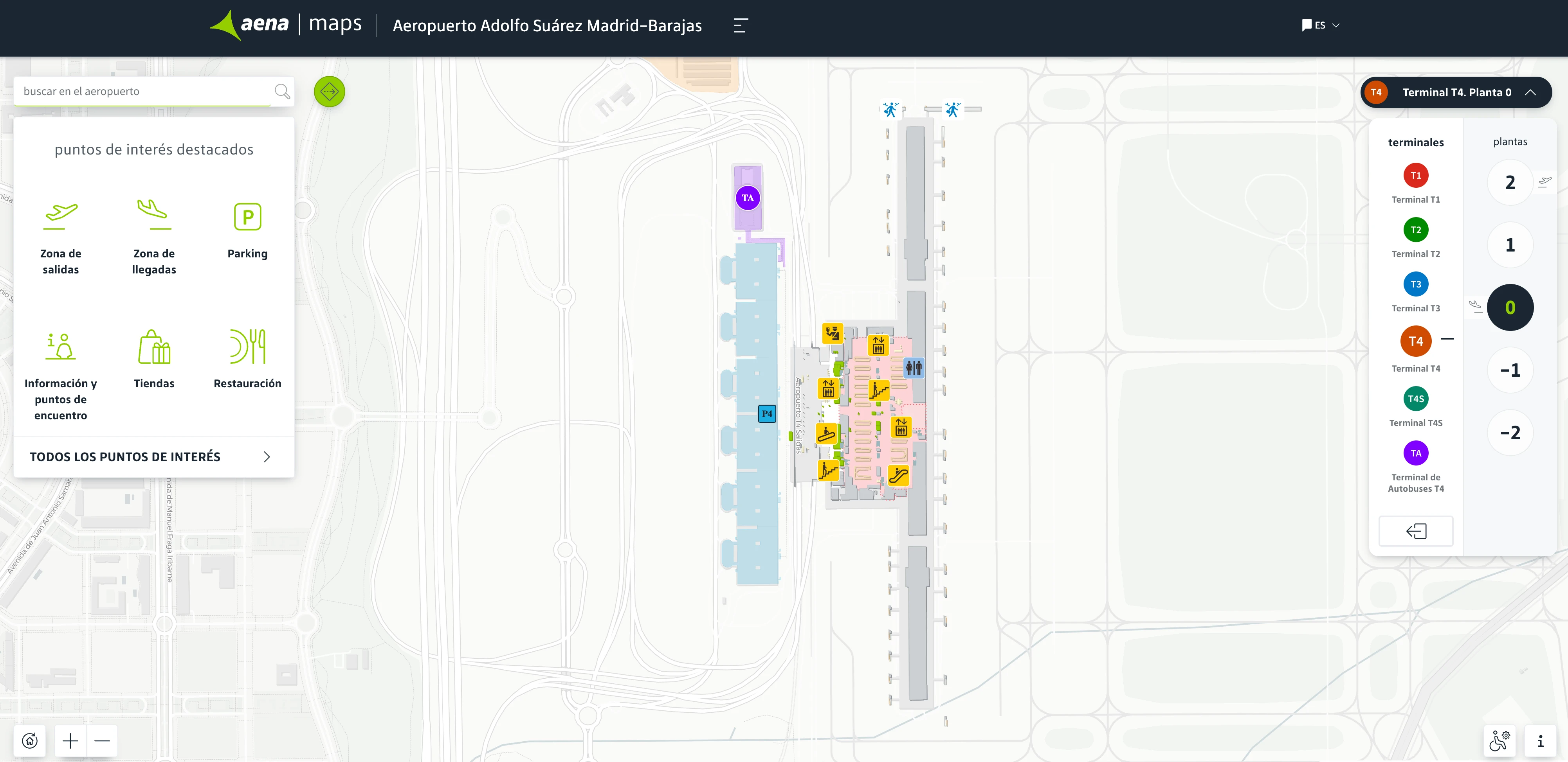 Adolfo Suárez Madrid–Barajas Airport Terminal 4 Level 0 Map 2025