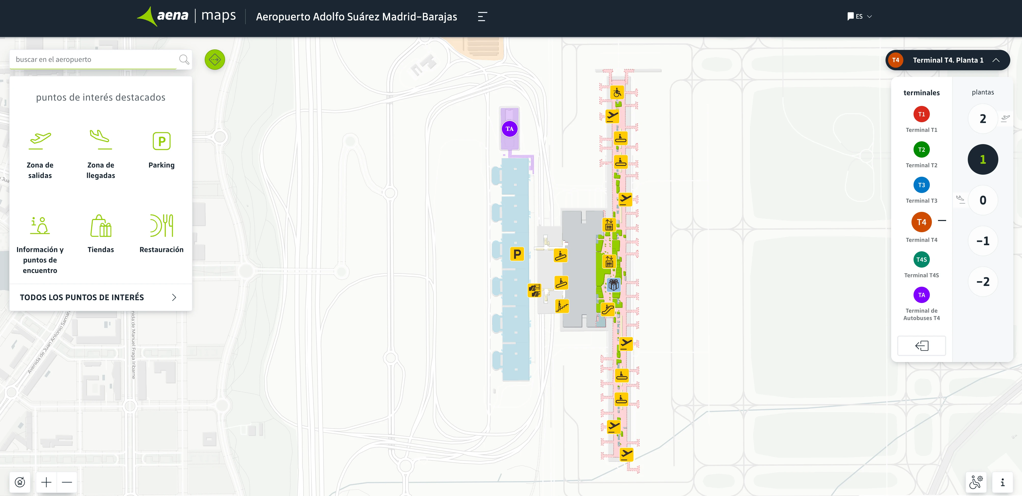 Adolfo Suárez Madrid–Barajas Airport Terminal 4 Level 1 Map 2025