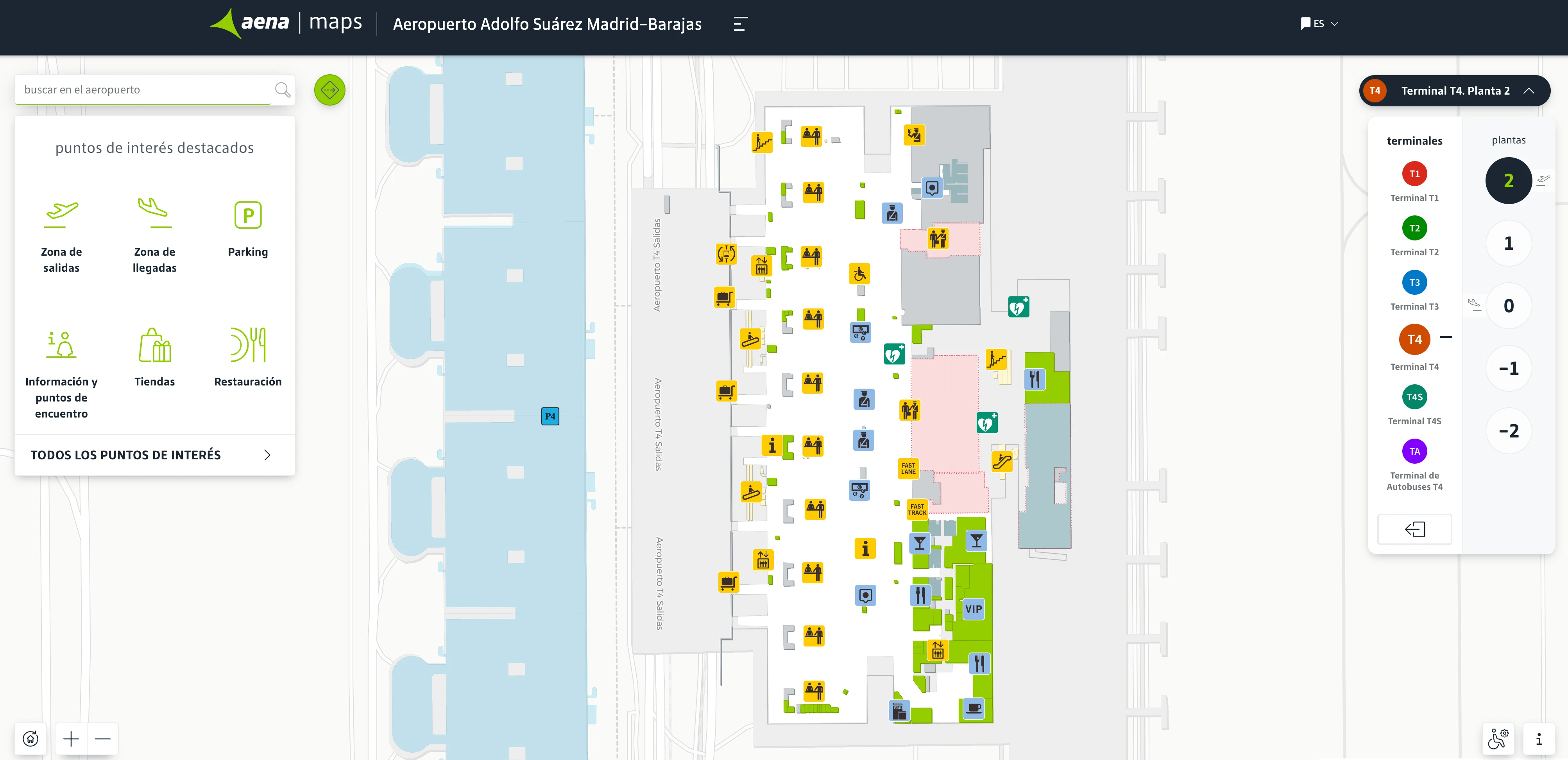 Adolfo Suárez Madrid–Barajas Airport Terminal 4 Level 2 Map 2025