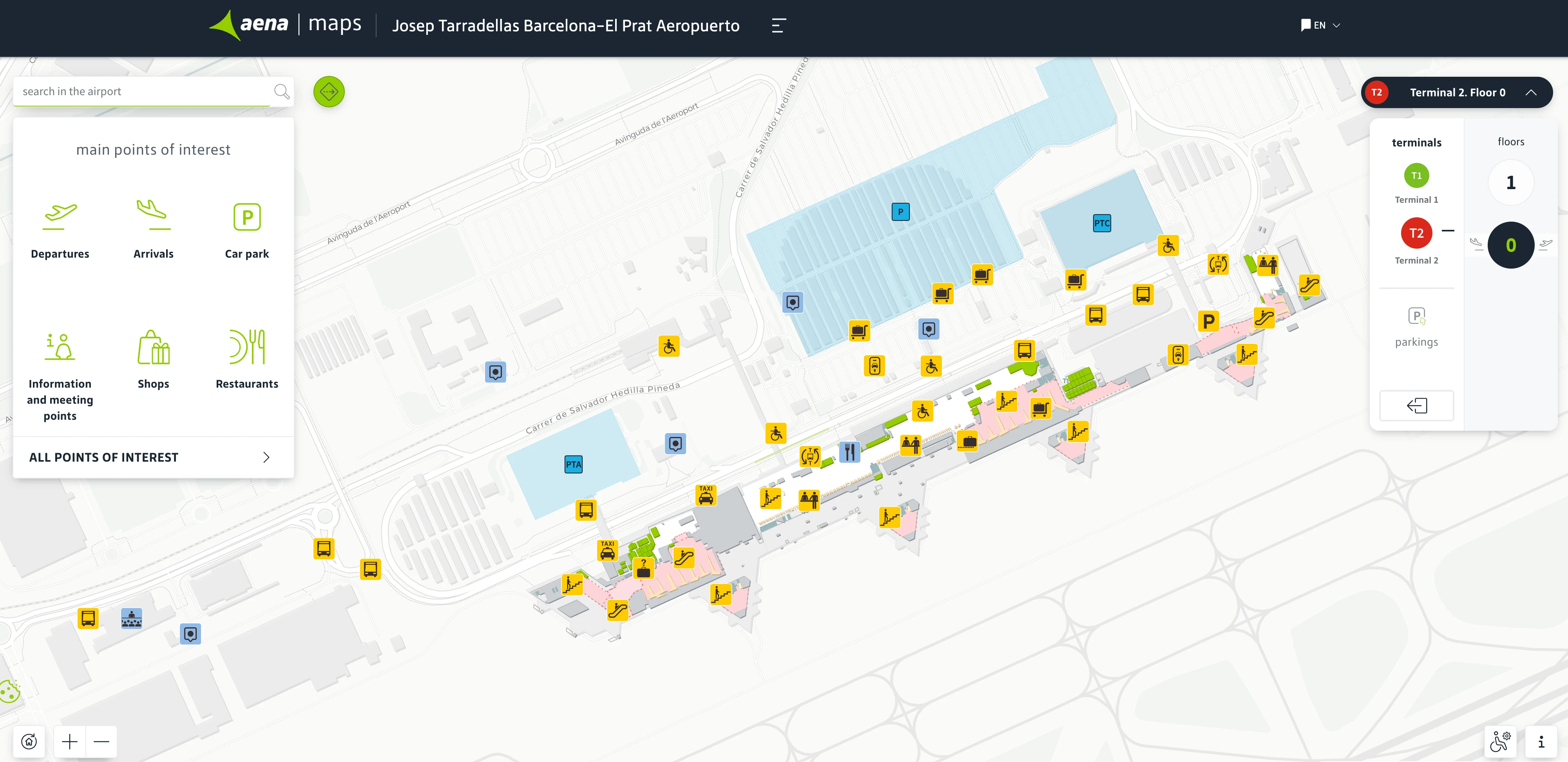 Barcelona-El Prat Airport Terminal 2 Level 0 Map 2025