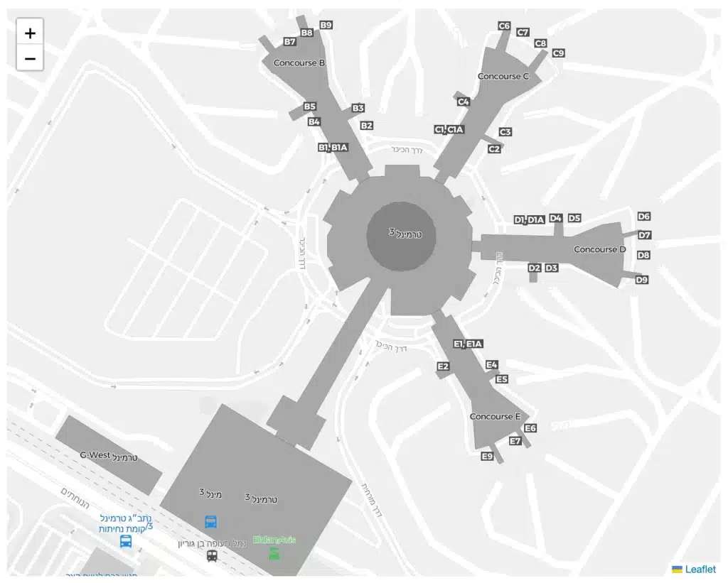 Ben Gurion International Airport Terminal 1 Map (Most Up-To-Date) - All ...