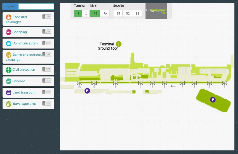Benito Juárez International Airport Terminal 1 Ground Floor Map 2025