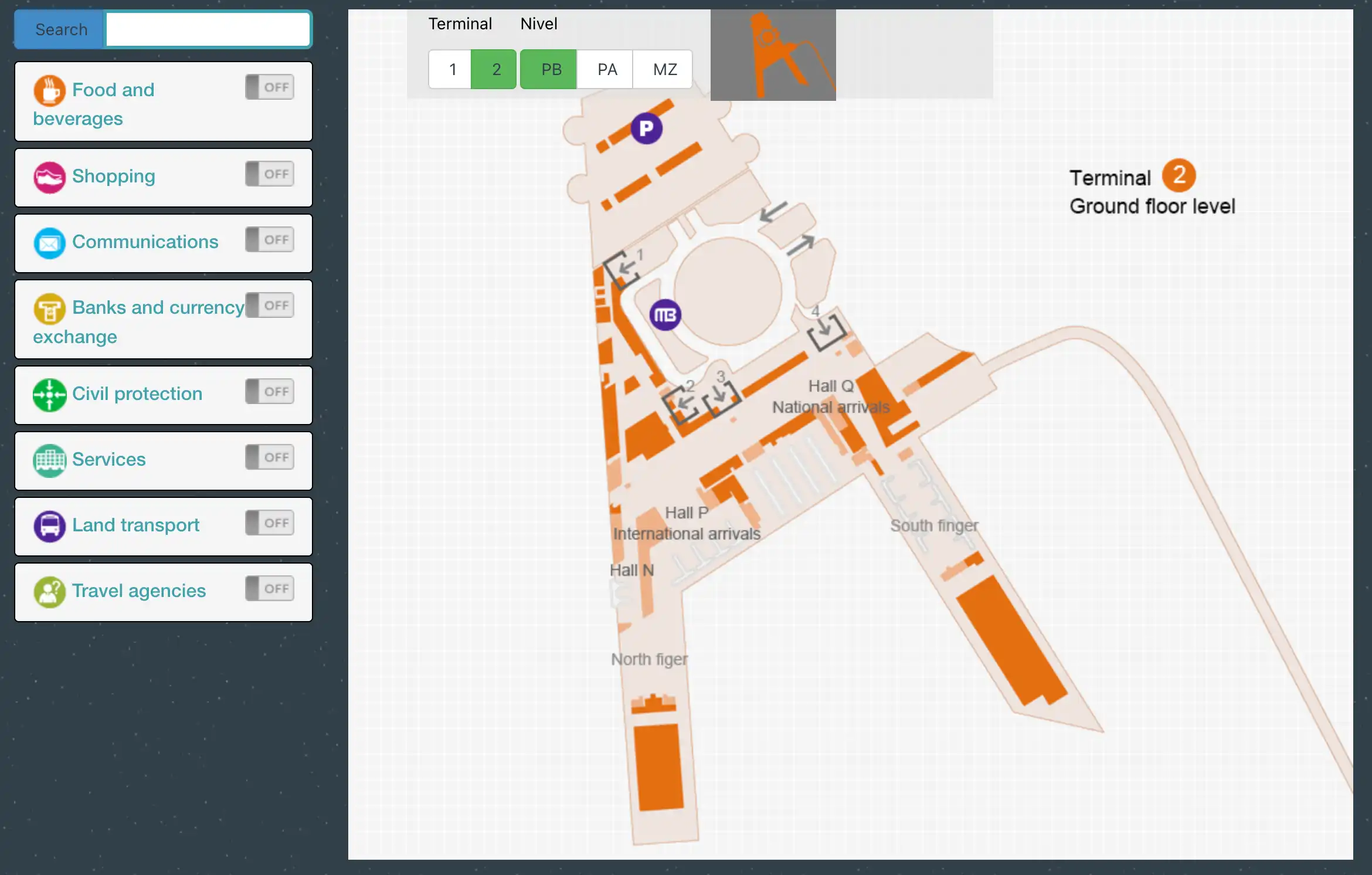 Benito Juárez International Airport Terminal 2 Ground Floor Map 2025