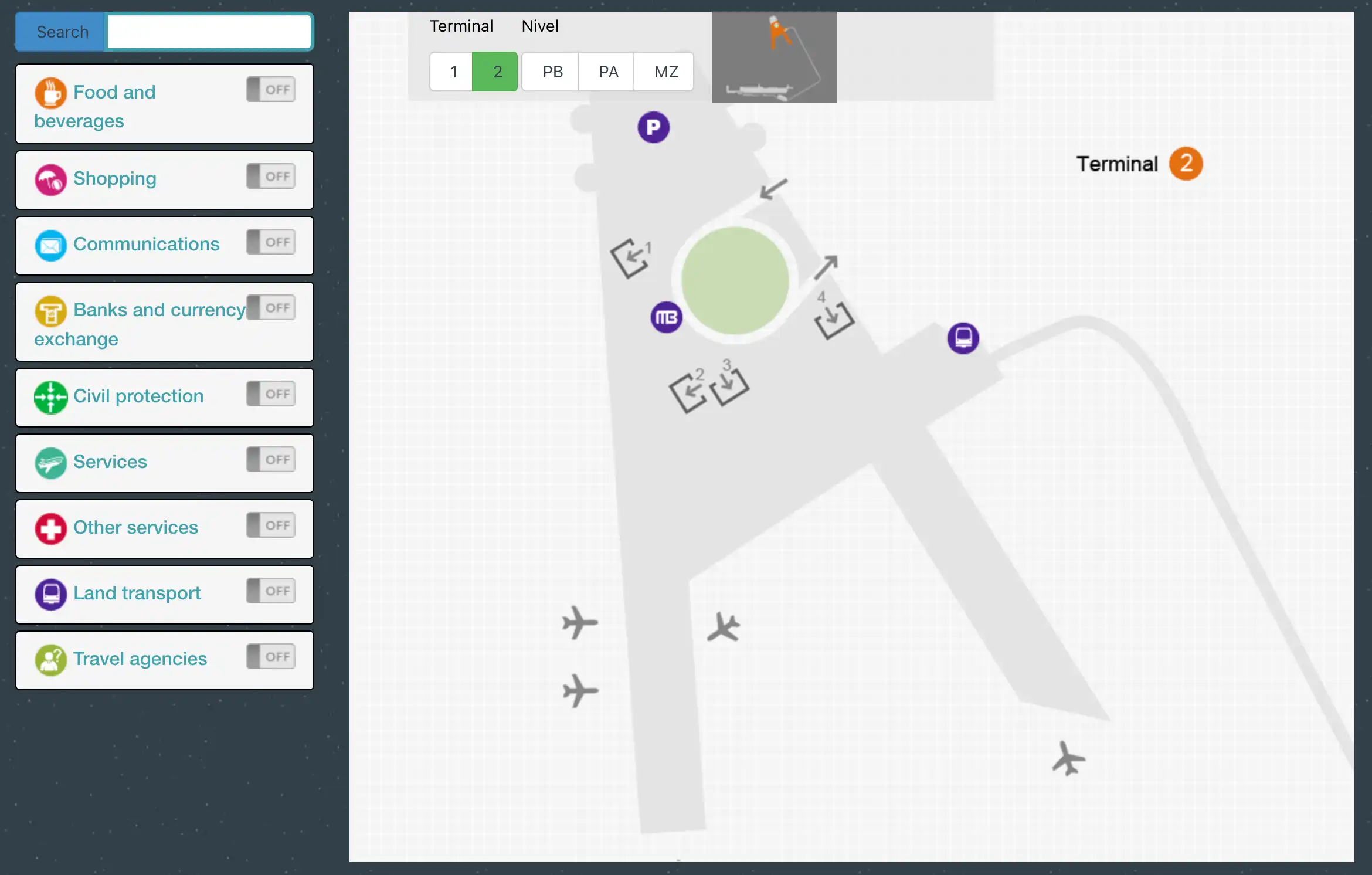 Benito Juárez International Airport Terminal 2 Map 2025