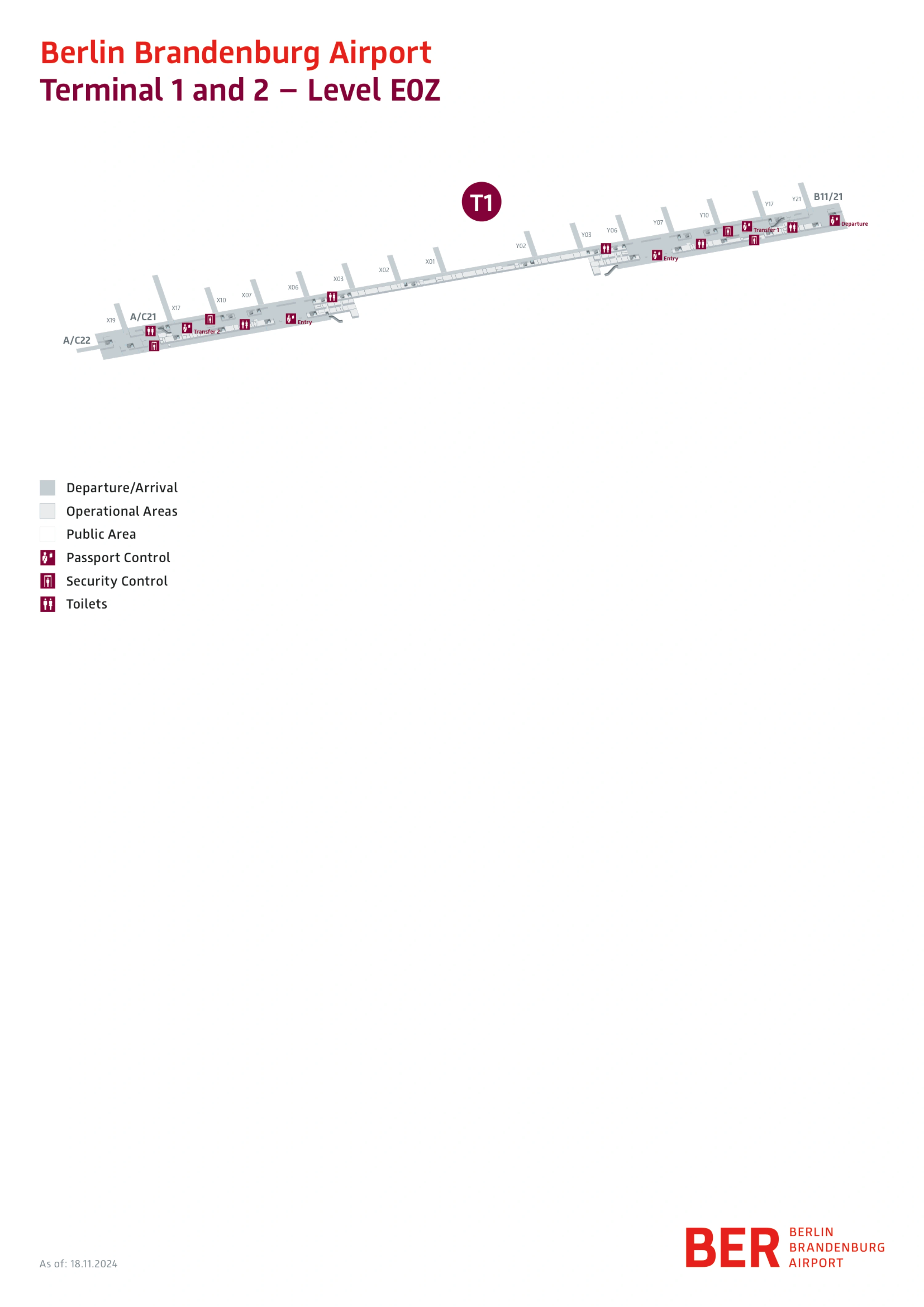 Berlin Brandenburg Airport Terminal 1 Level E0Z Map 2024-2026