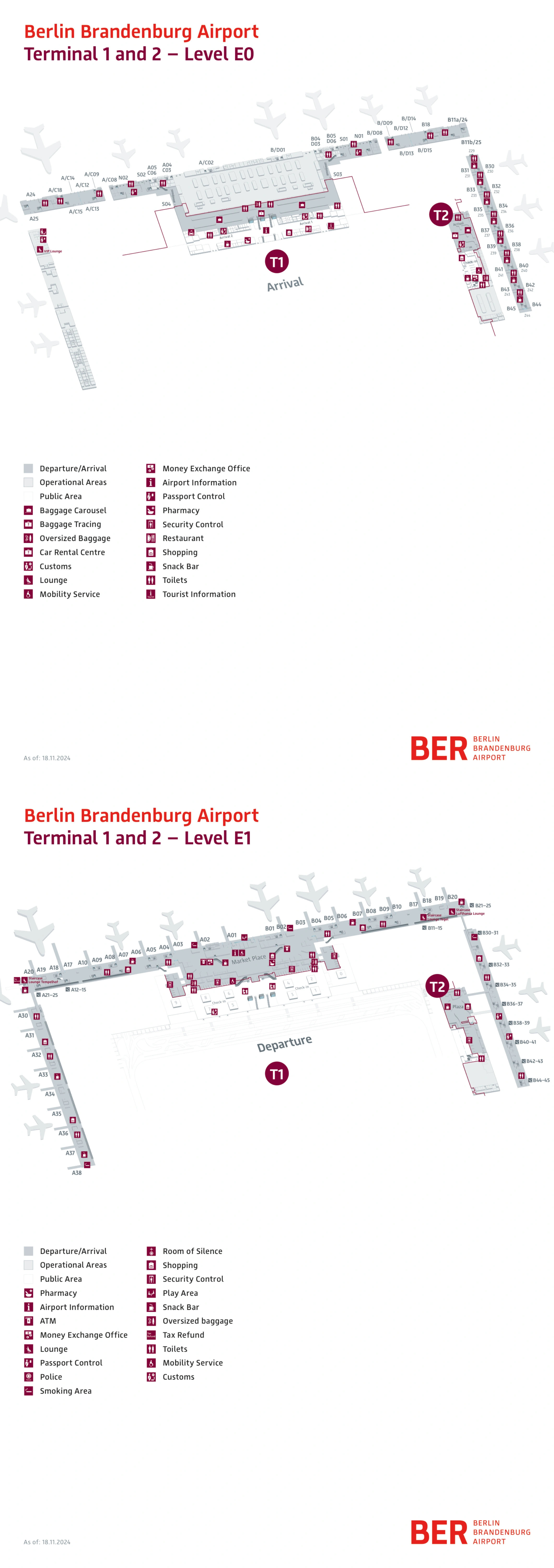 Berlin Brandenburg Airport Terminal 2 Map 2024-2026