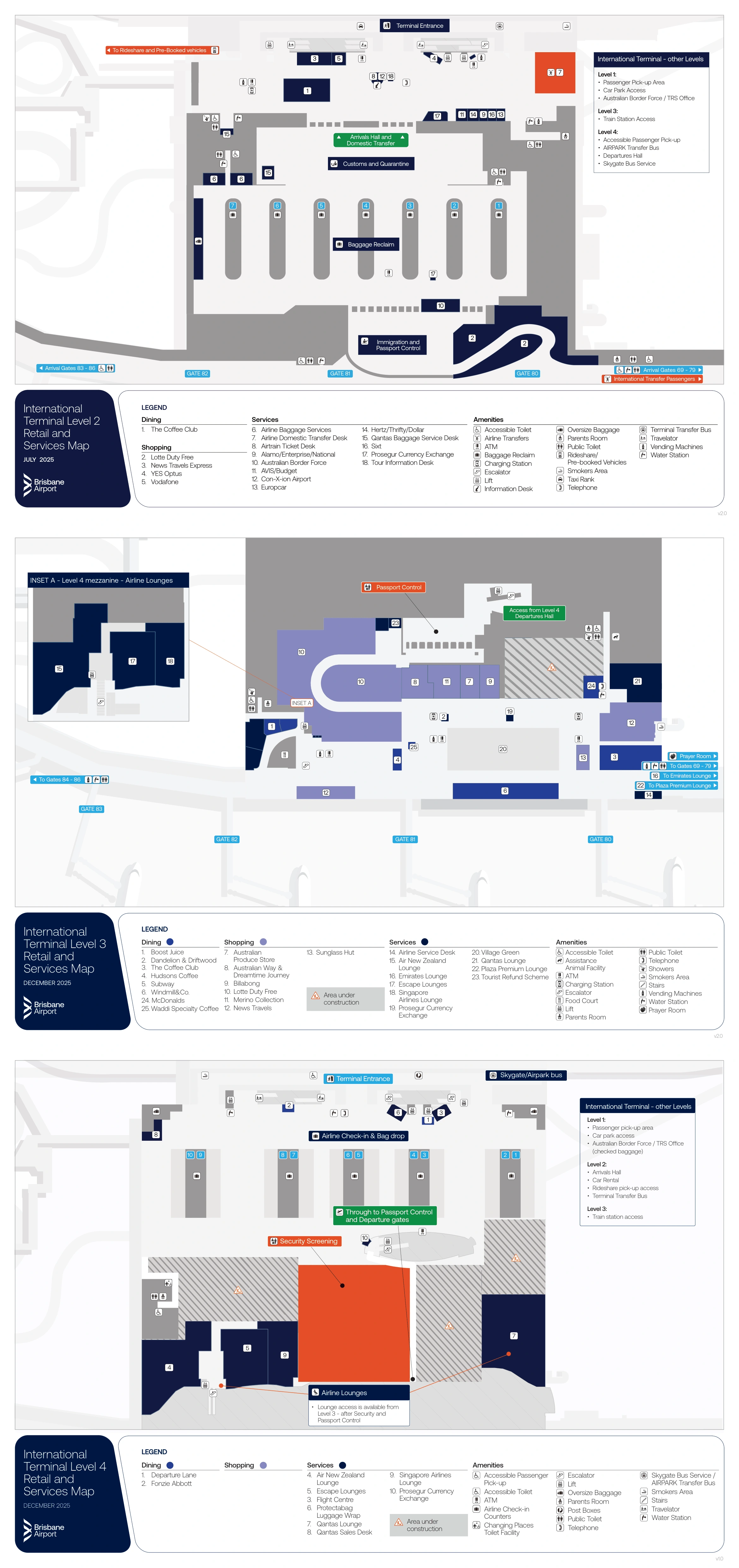 Brisbane International Airport International Terminal Map 2025-2026