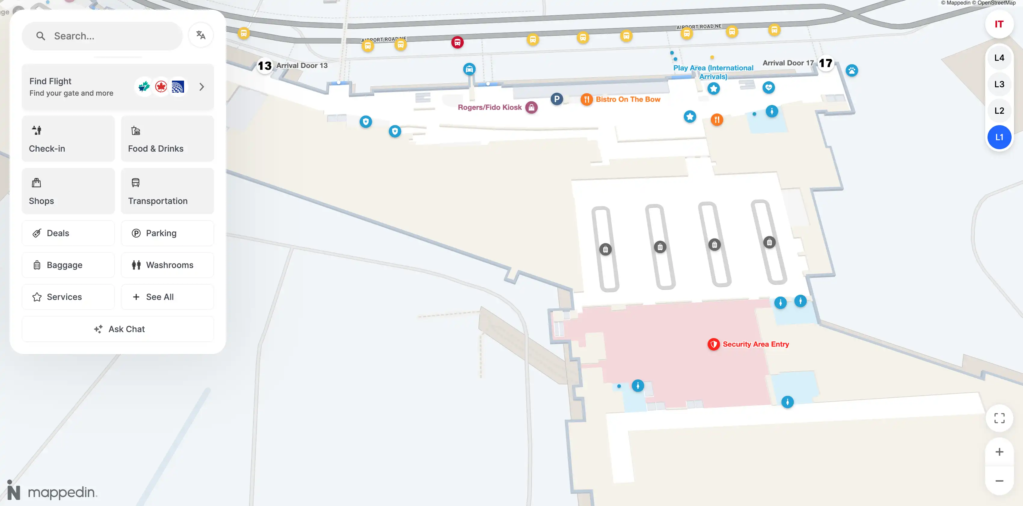 Calgary International Airport International Terminal Level 1 Map 2025
