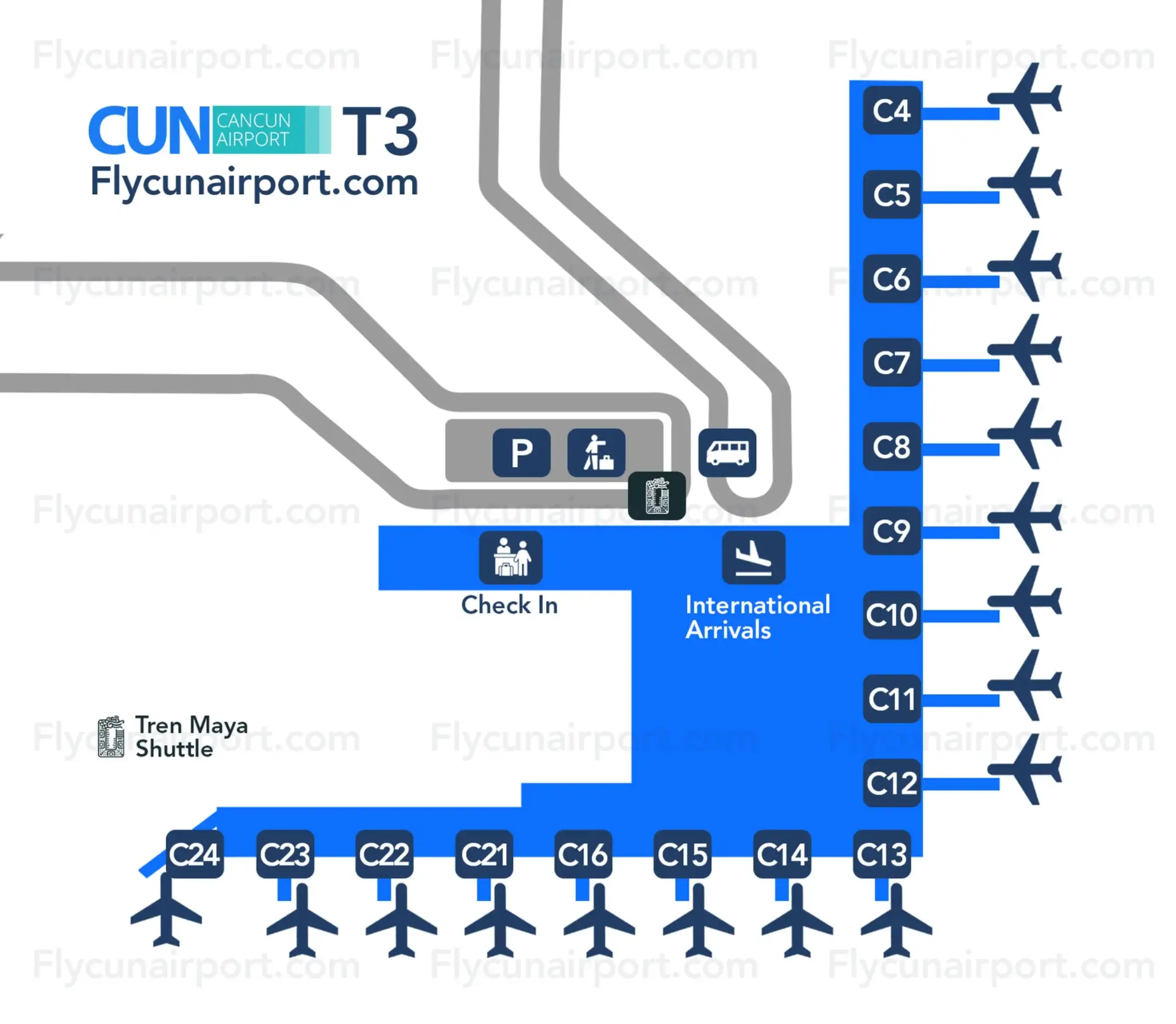 CancuÌn International Airport Terminal 3 Map 2024