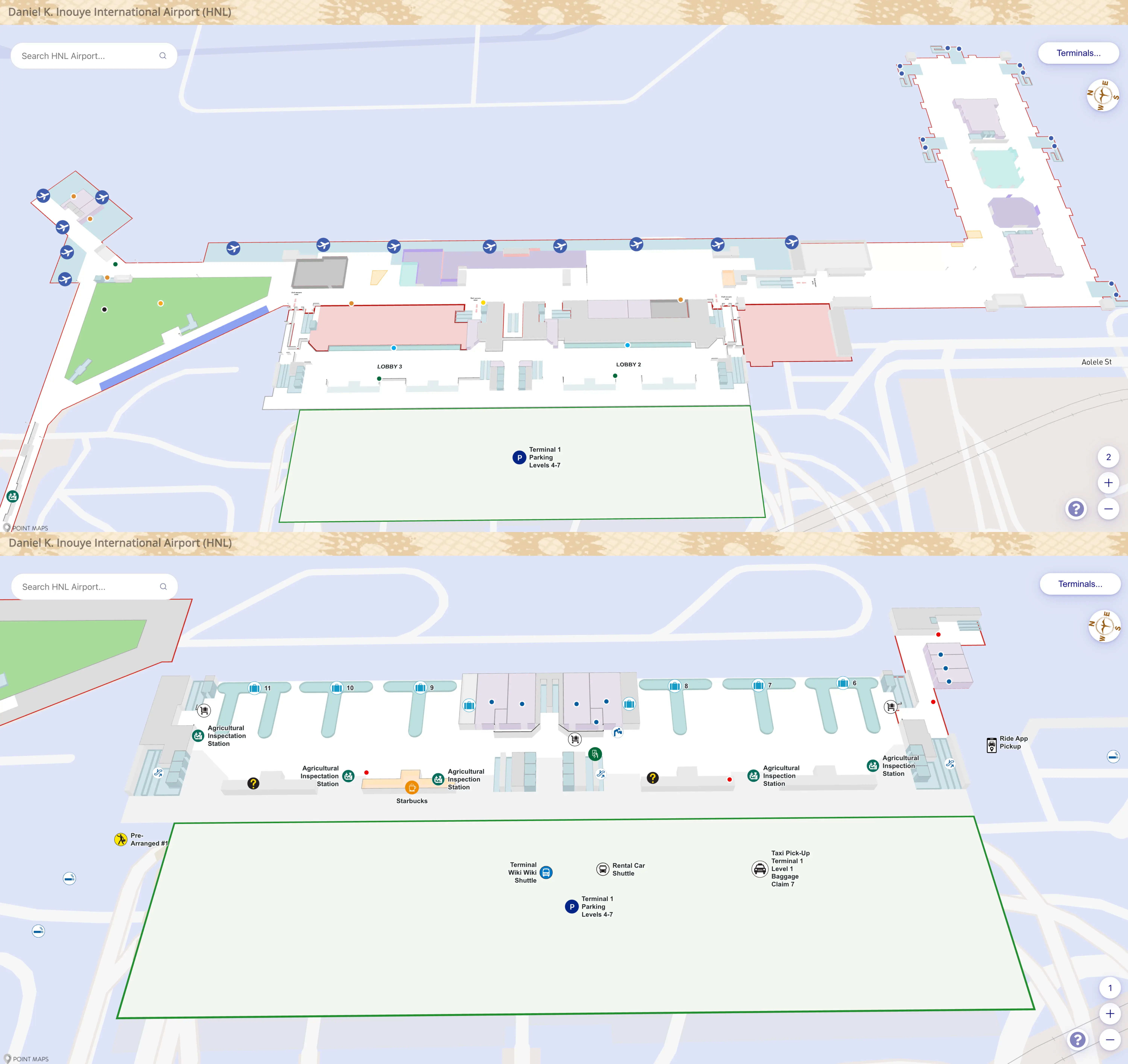 Daniel K Inouye International Airport Terminal 1 Map 2025