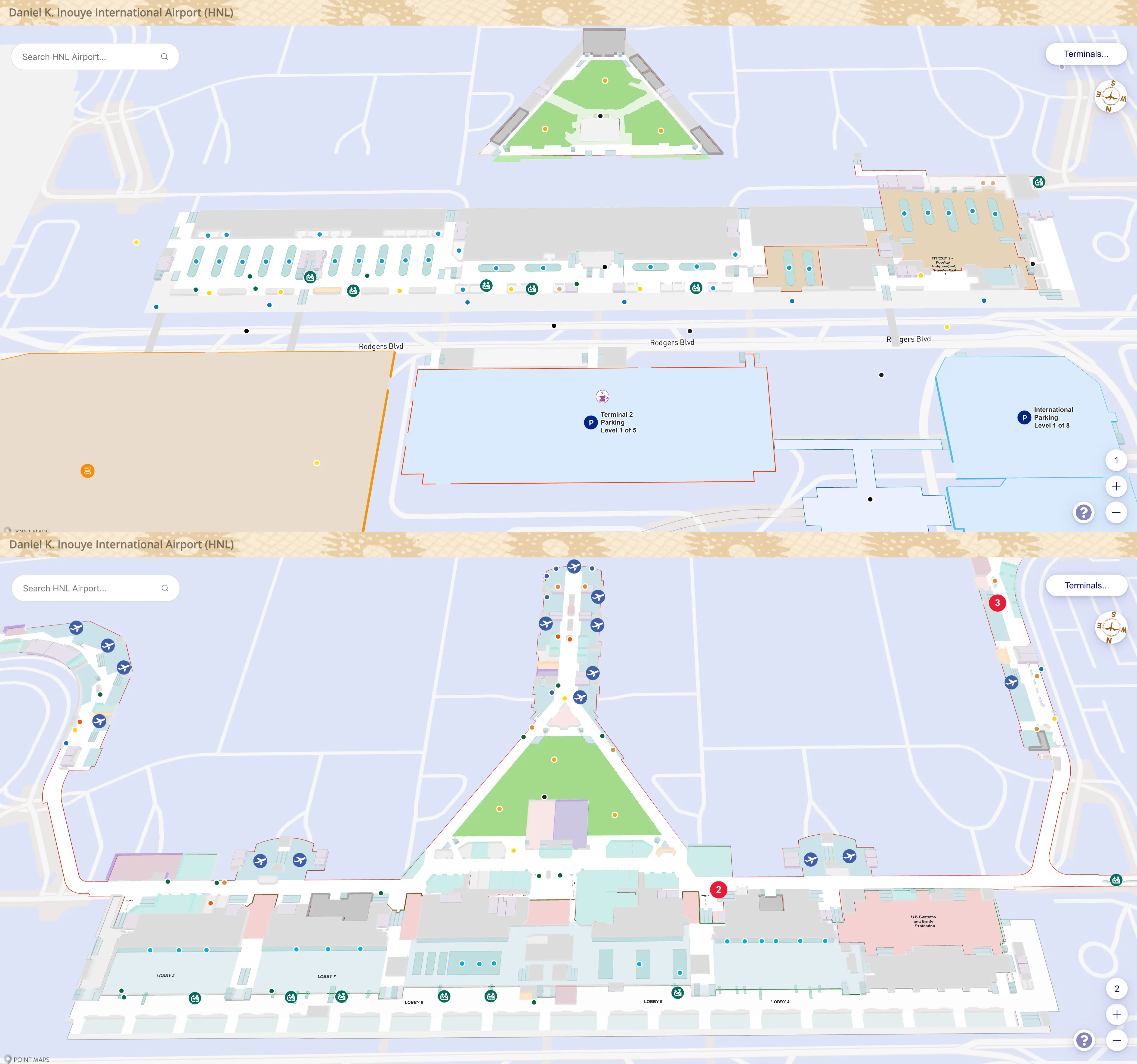 Daniel K Inouye International Airport Terminal 2 Map 2025