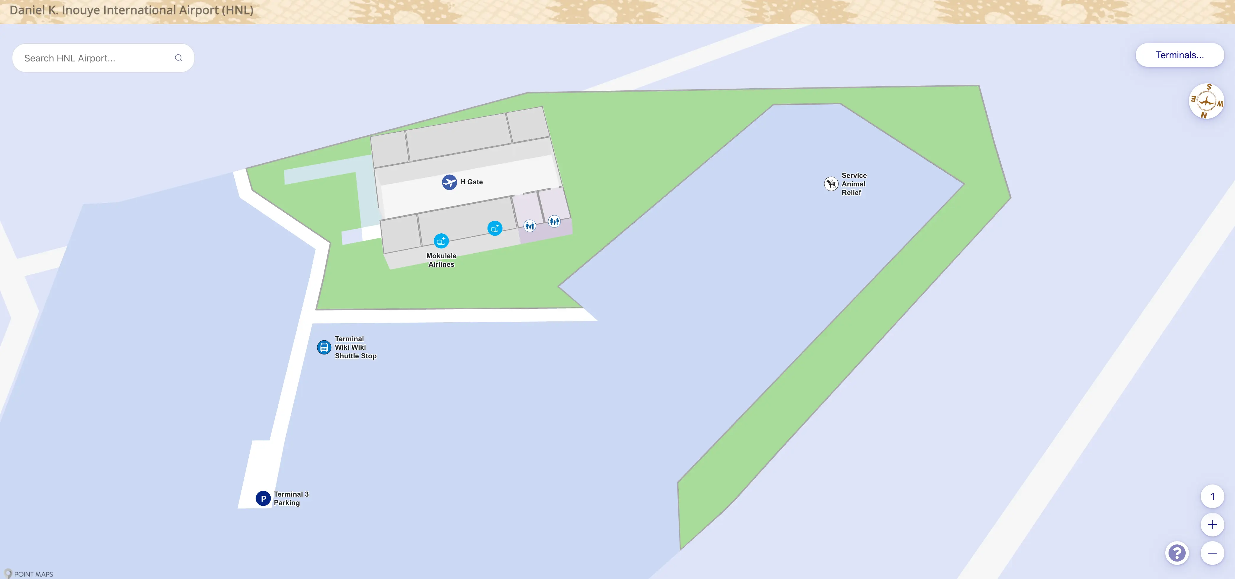 Daniel K Inouye International Airport Terminal 3 Level 1 Map 2025
