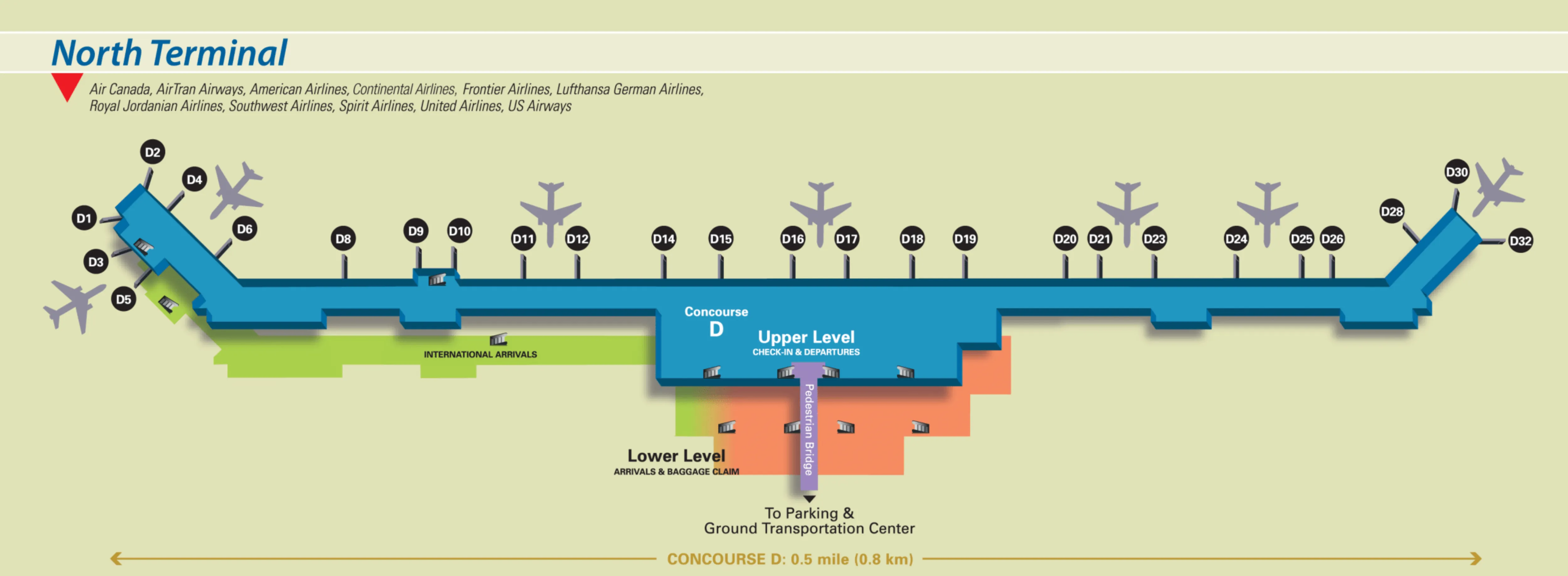Detroit Metropolitan Airport Map 2012