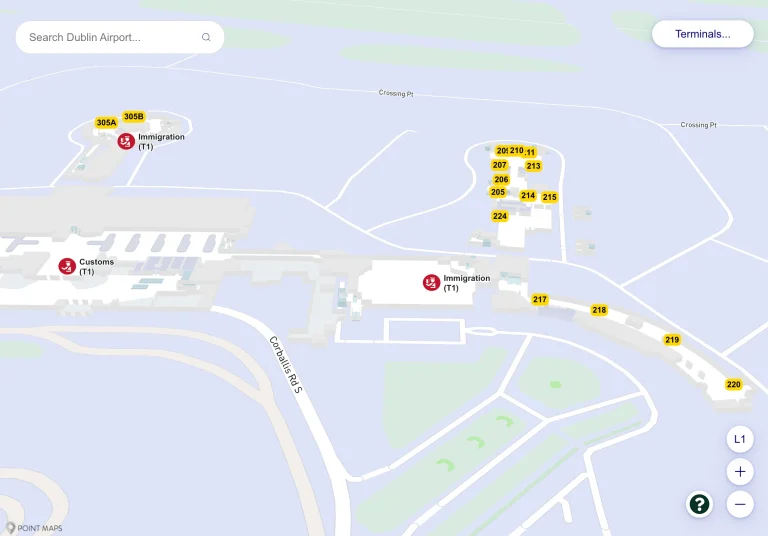 Dublin Airport Terminal 1 Level 1 Map 2025