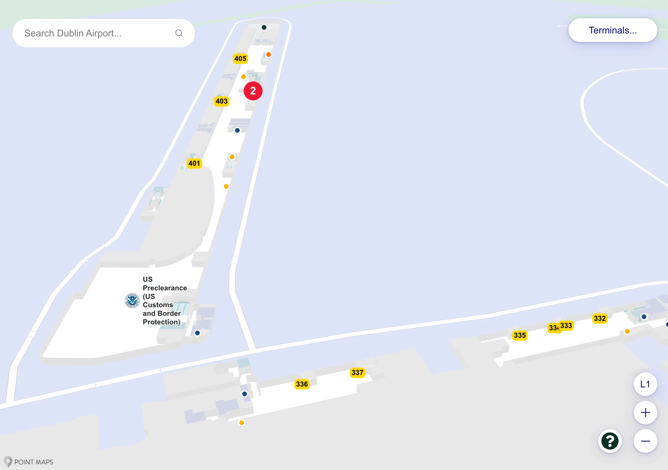 Dublin Airport Terminal 2 Level 1 Map 2025