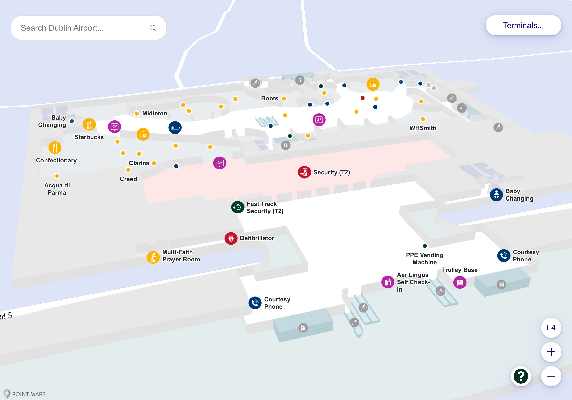 Dublin Airport Terminal 2 Level 4 Map 2025
