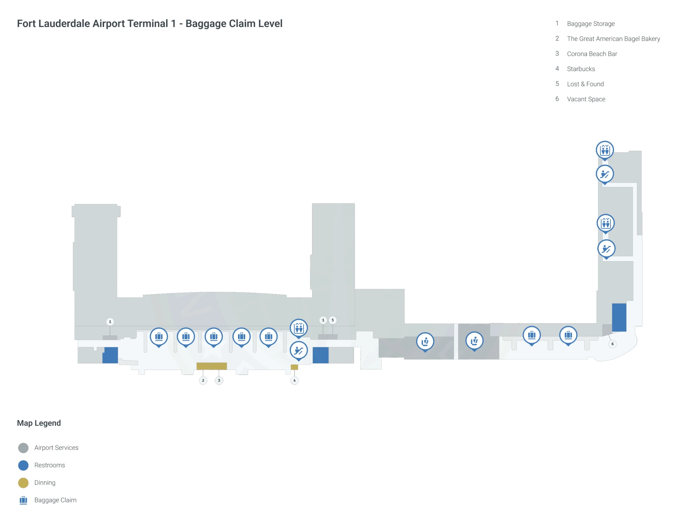 Fort Lauderdale Hollywood International Airport Terminal 1 Level 3 Map 2025