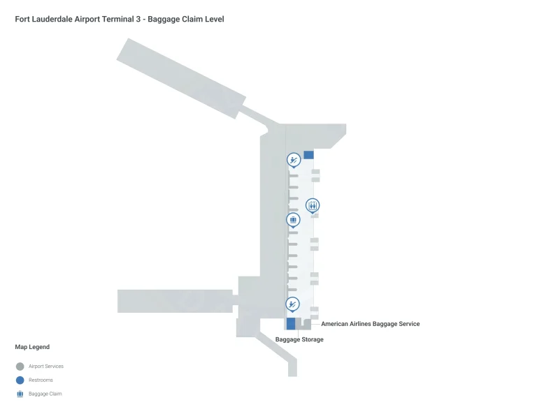 Fort Lauderdale Hollywood International Airport Terminal 3 Baggage Claim Map 2025